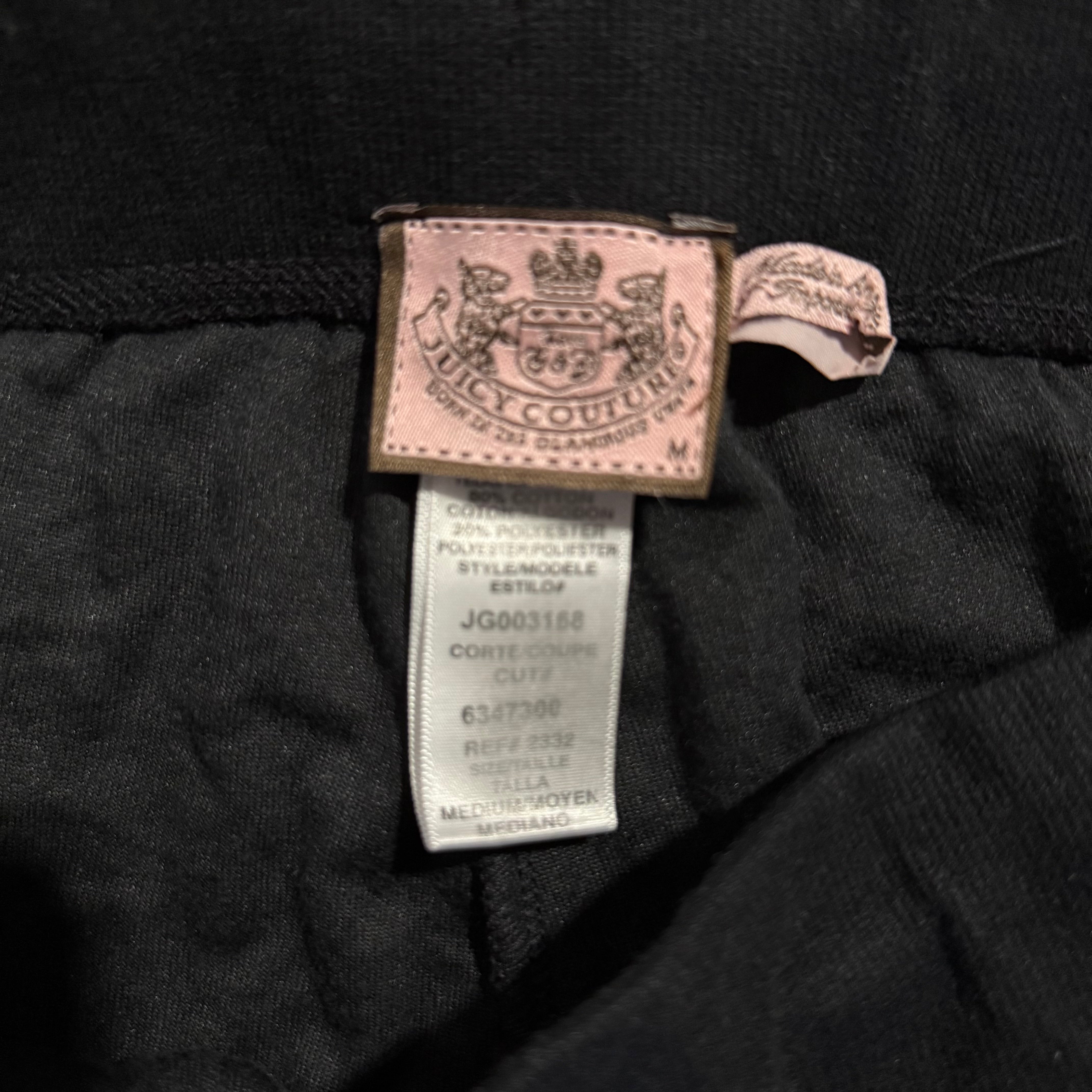 Vintage Juicy Couture Black Velour Flared Pants with Front Pockets Size M