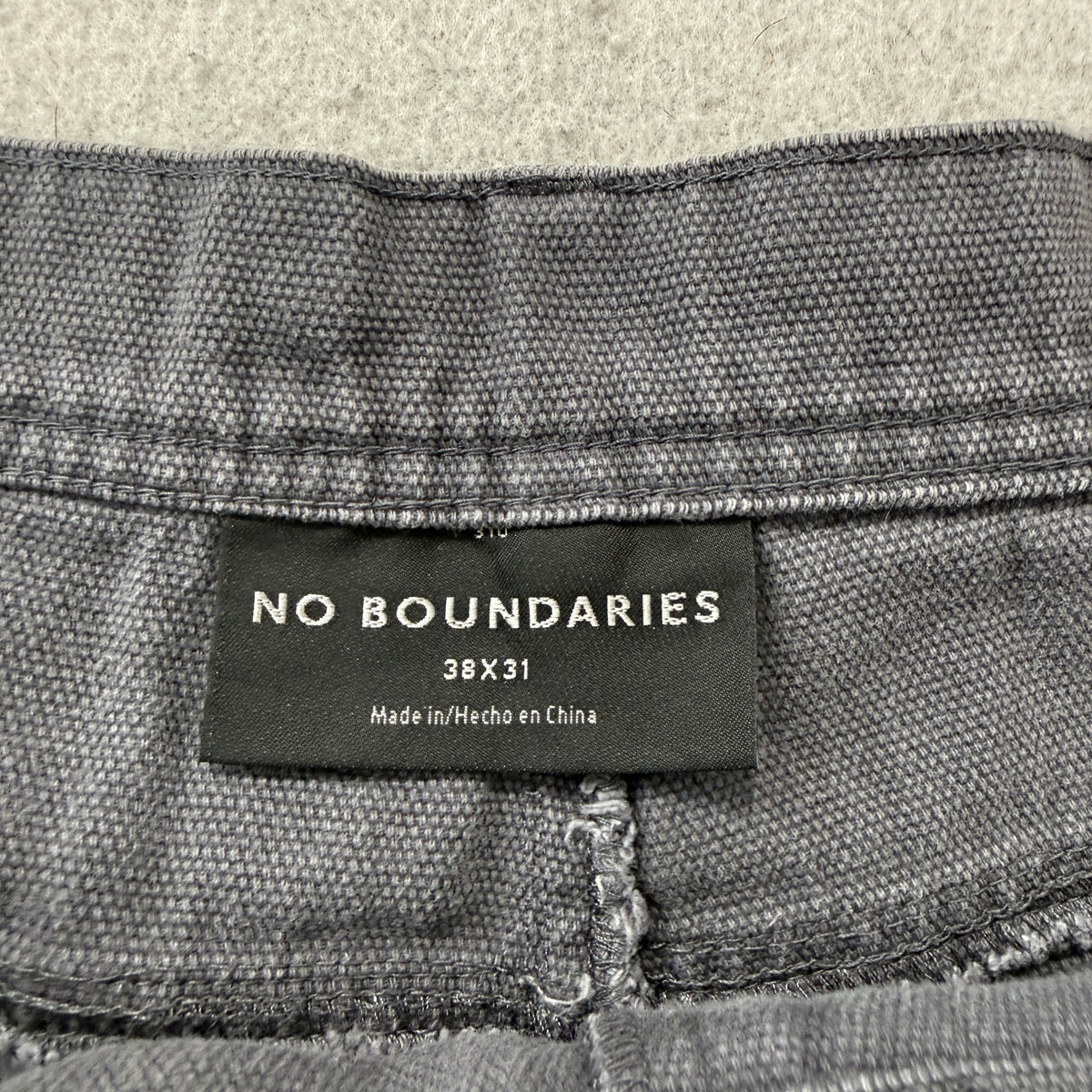 No Boundaries Gray Carpenter Canvas Pants Size 38x31 photo 3