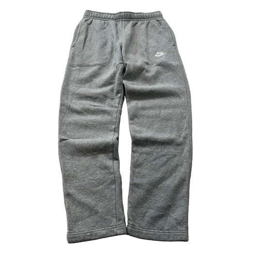 Nike Men's Grey Fleece Sweatpants Elastic Waistband Pockets Relaxed Logo Size S
