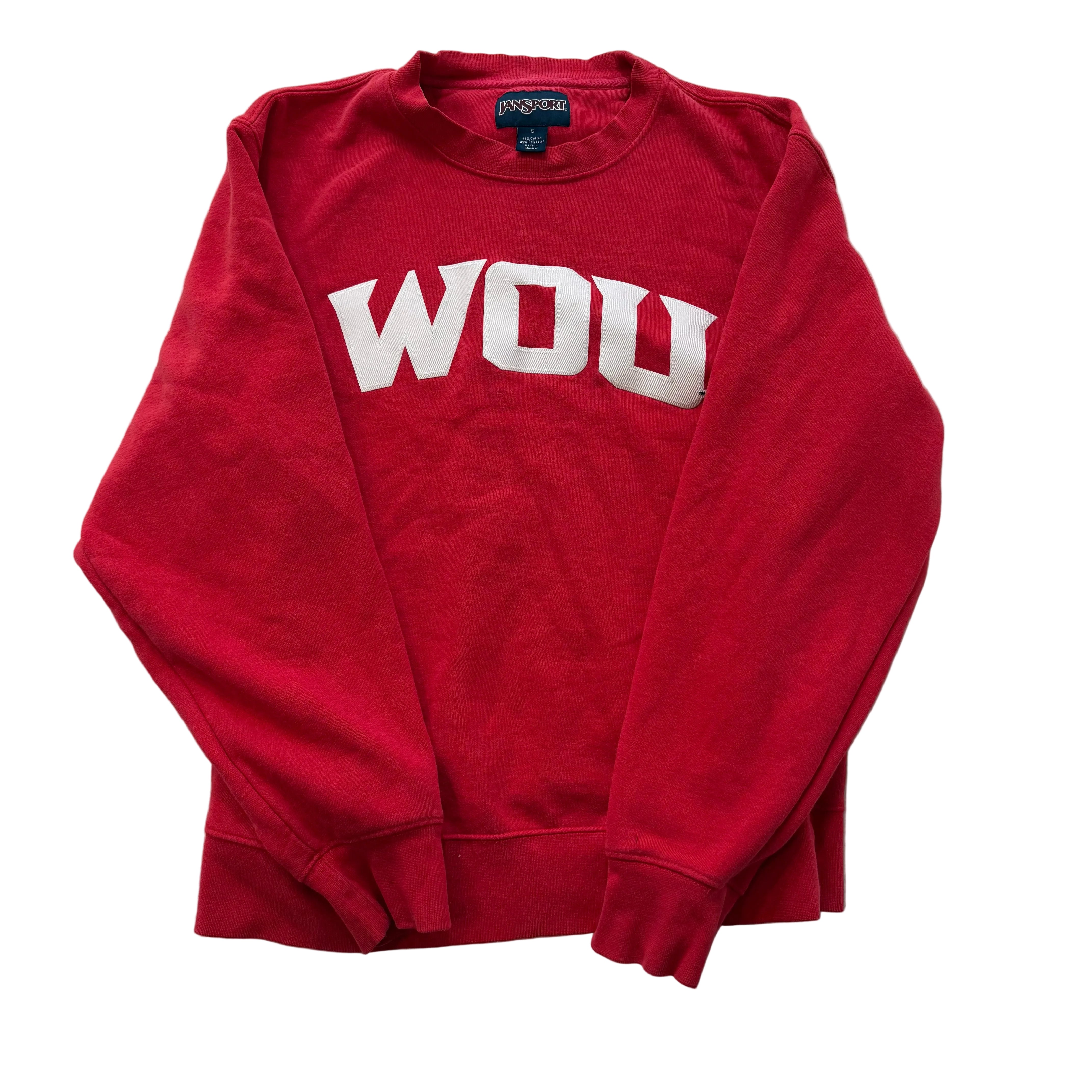 JanSport Men's Crimson Cotton Blend Collegiate Sweatshirt Crewneck Logo Size S