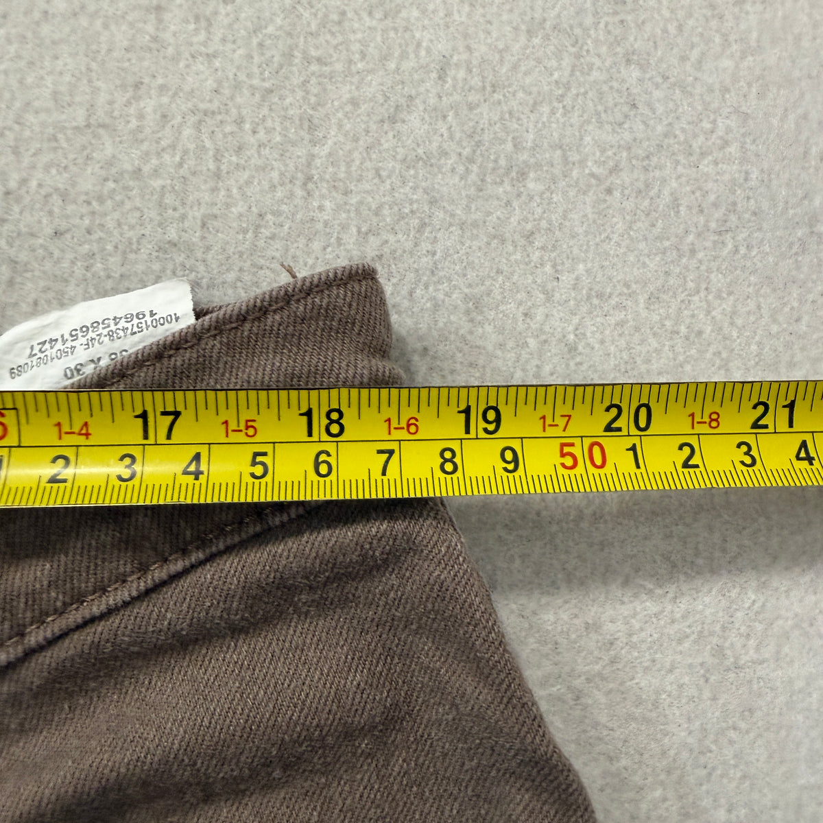 Wrangler Mens Brown Canvas Pants Athletic Fit Pockets Zip-Fly Classic Size 38x30