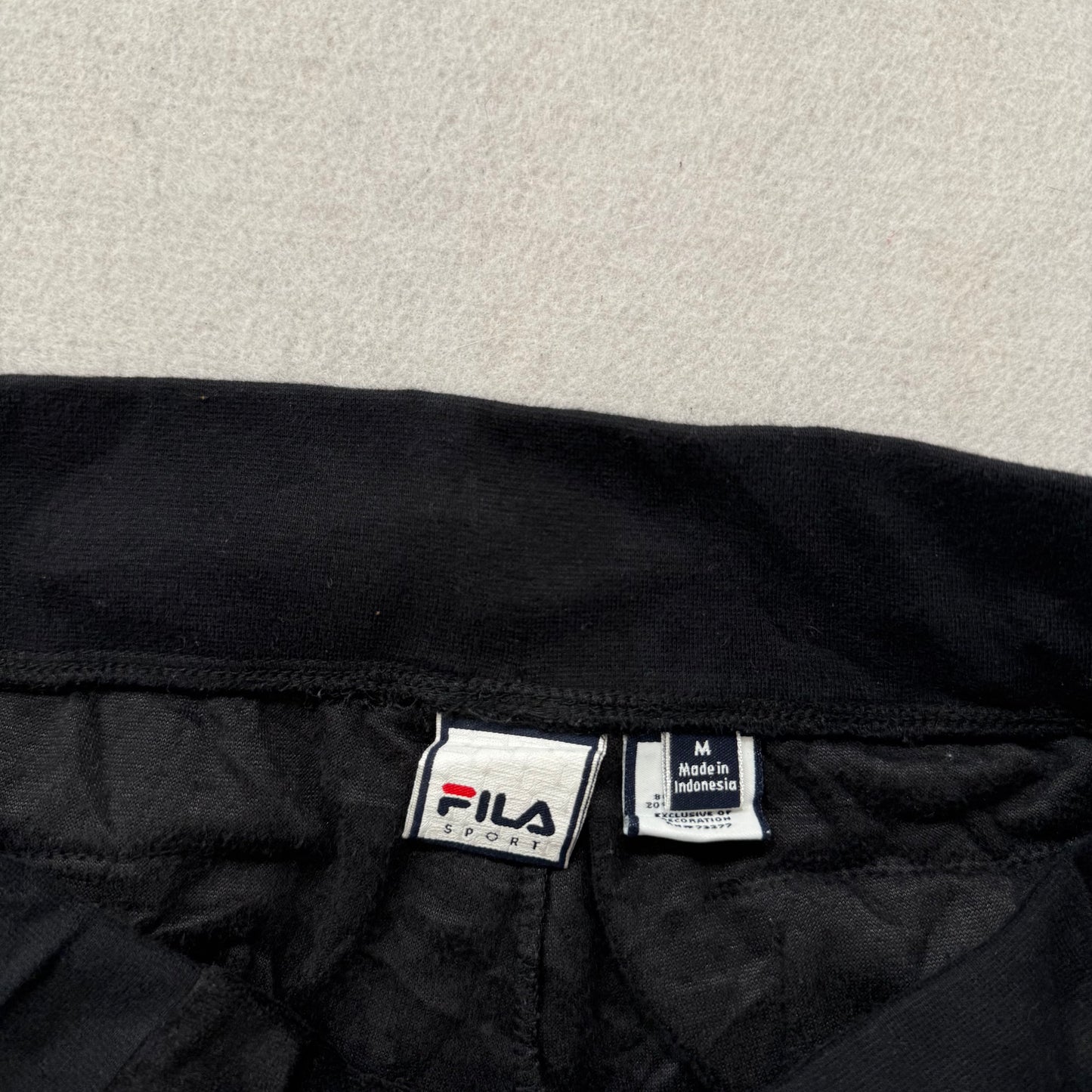 Fila Women's Black Velour Yoga Flared Track Pant Low Rise Athleisure Logo Size M