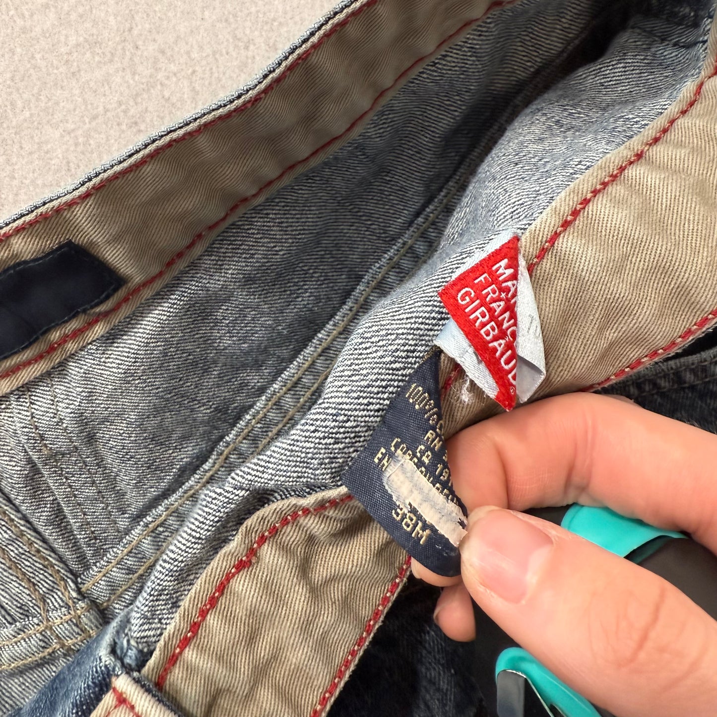 Marithe Francois Girbaud Men's Medium Blue Denim Baggy Carpenter Jeans Size 38M