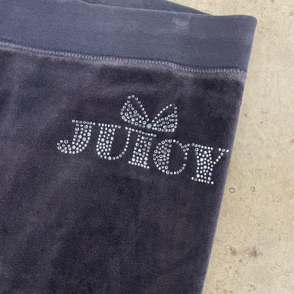 Vintage Juicy Couture Rhinestone Logo Navy Velour Pants Size L