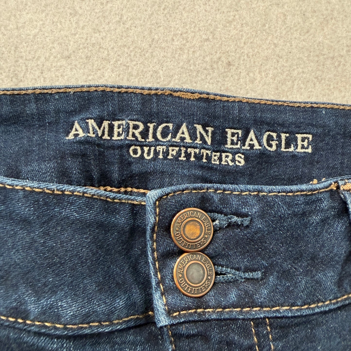 American Eagle Outfitters Women's Blue Denim Jeans Bootcut Fit Pockets Size 14