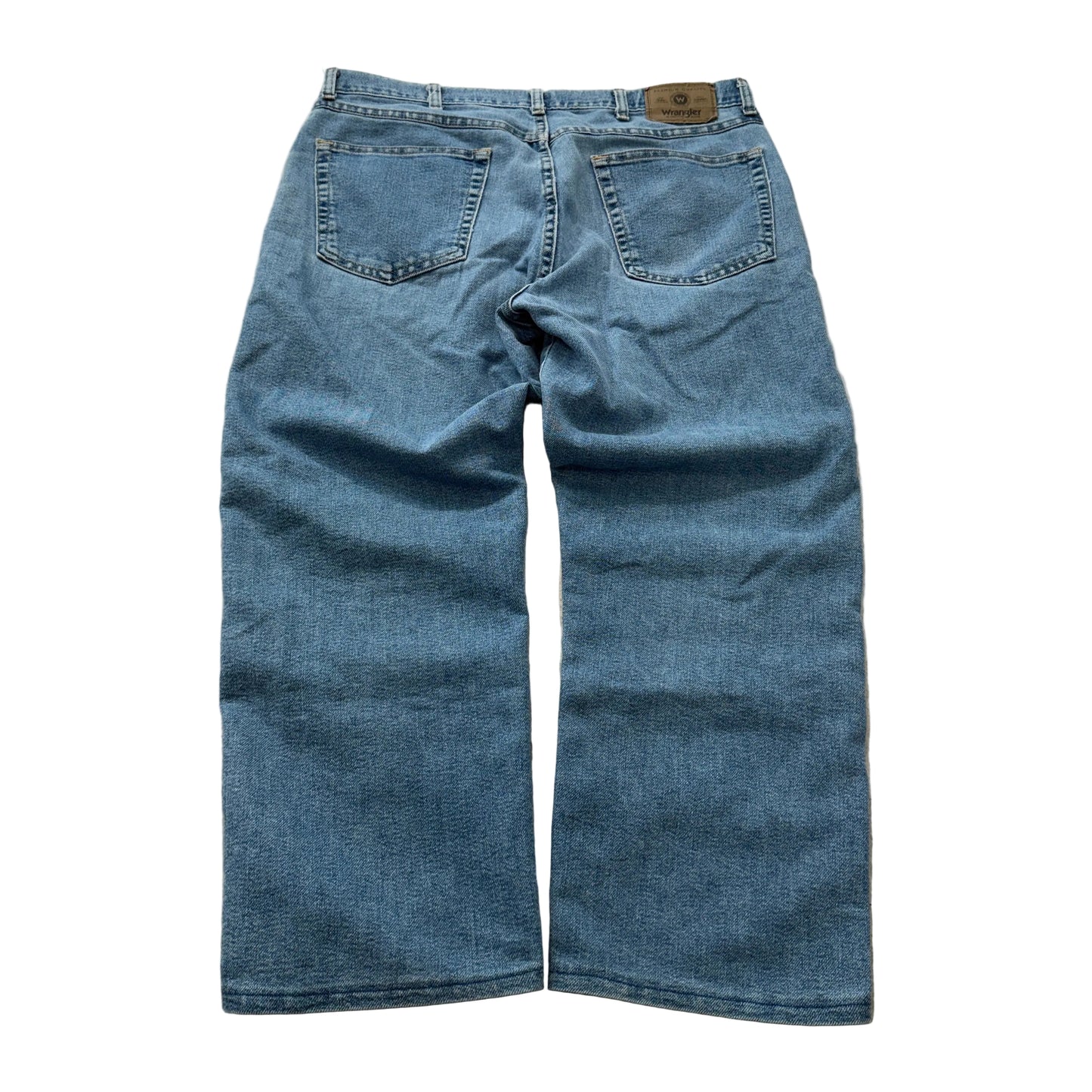 Wrangler Men's Blue Denim Jeans Regular Fit Zip-Fly Pockets Classic Size 36x29