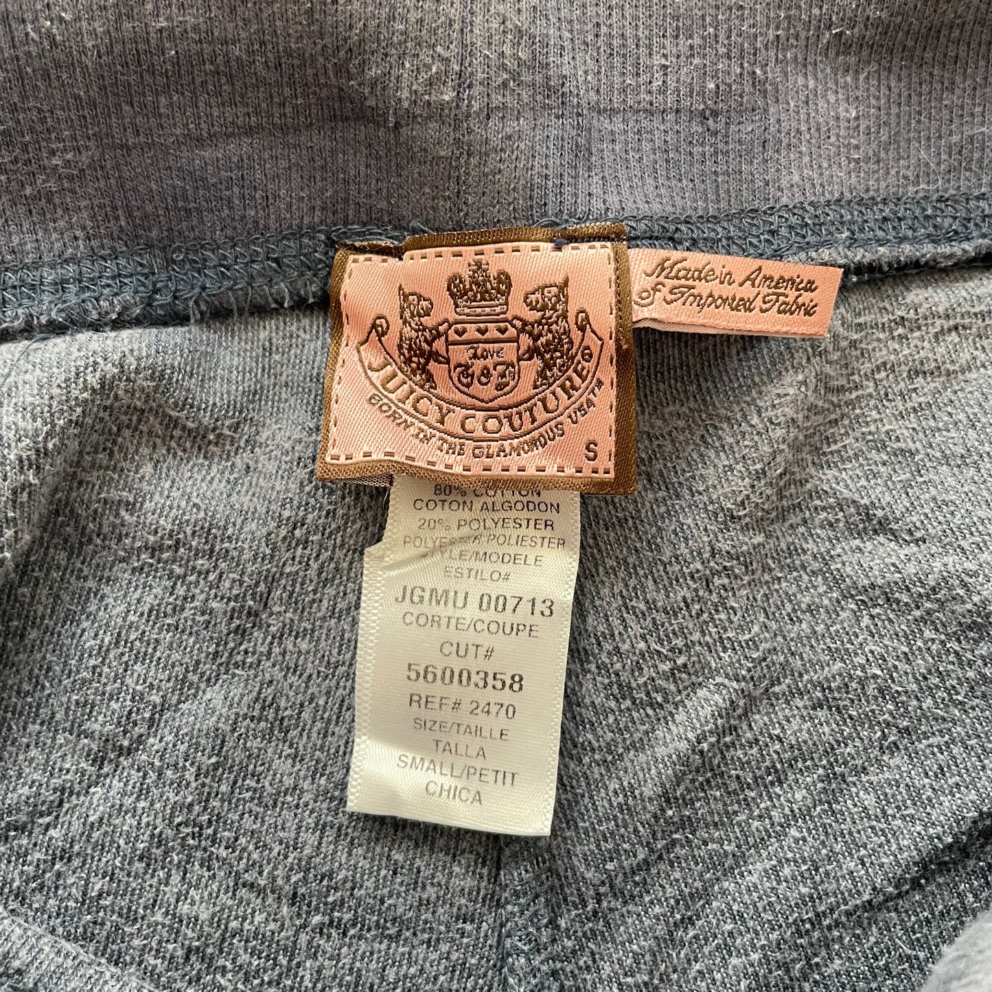 Juicy Couture Women's Dark Grey Velour Flared Leg Track Pants Drawstring Size S