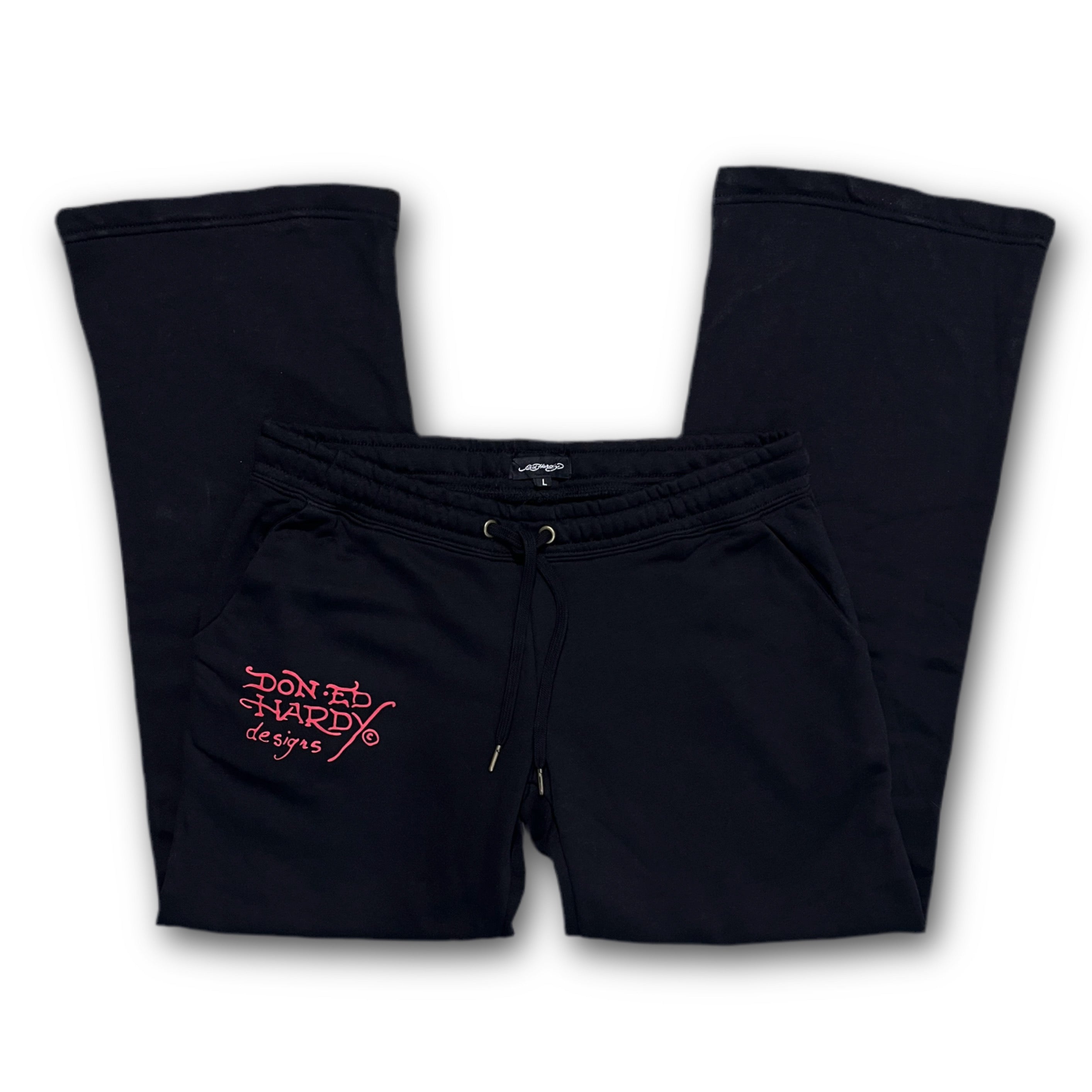 ED HARDY “LKS skull” BLACK FLARE PANTS