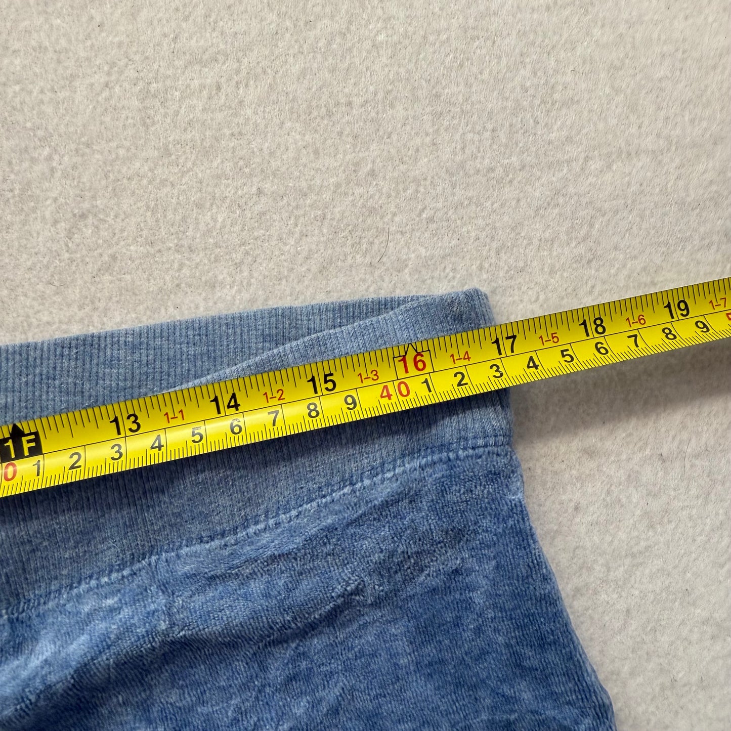 Juicy Couture Blue-Grey Velour Flare Track Pants Drawstring Low Rise Size M