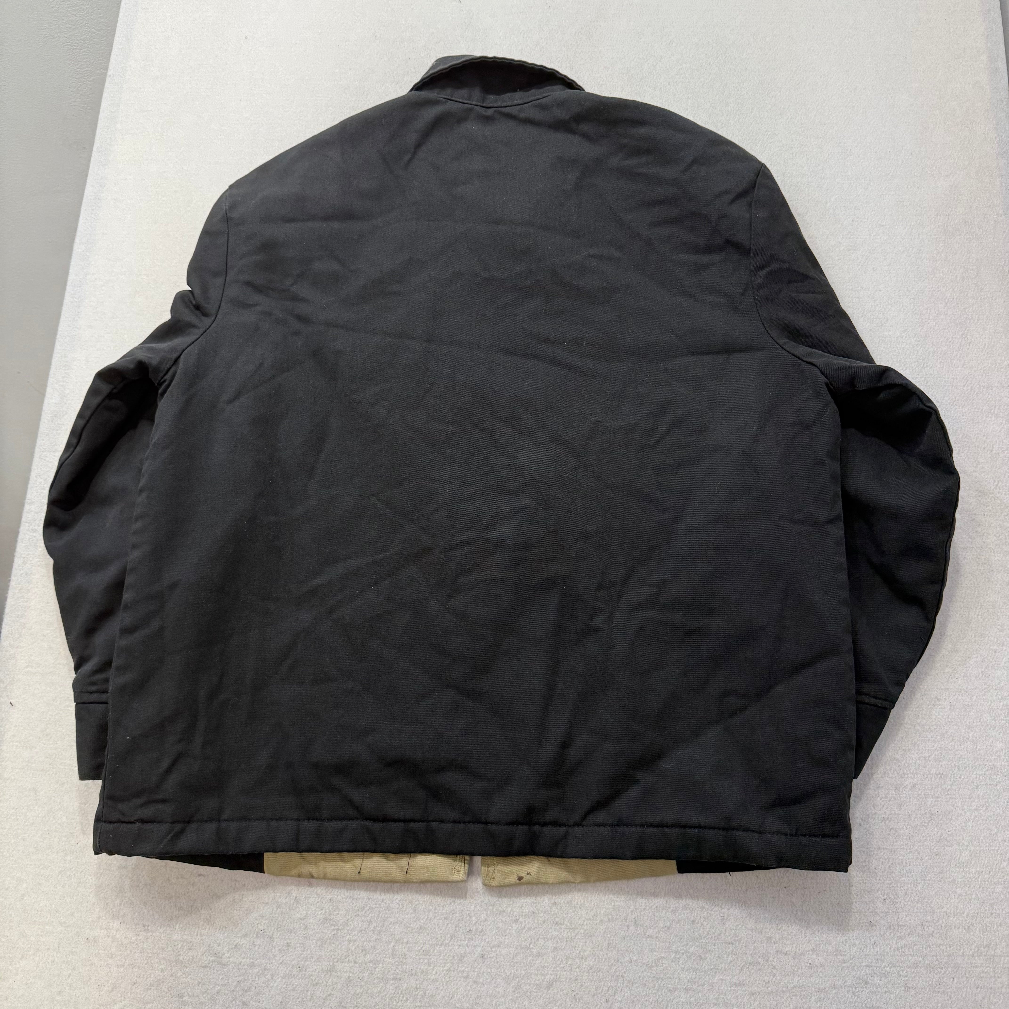 Dickies Men's Black Tan Quilted Lined Full-Zip Workwear Eisenhower Jacket Size L