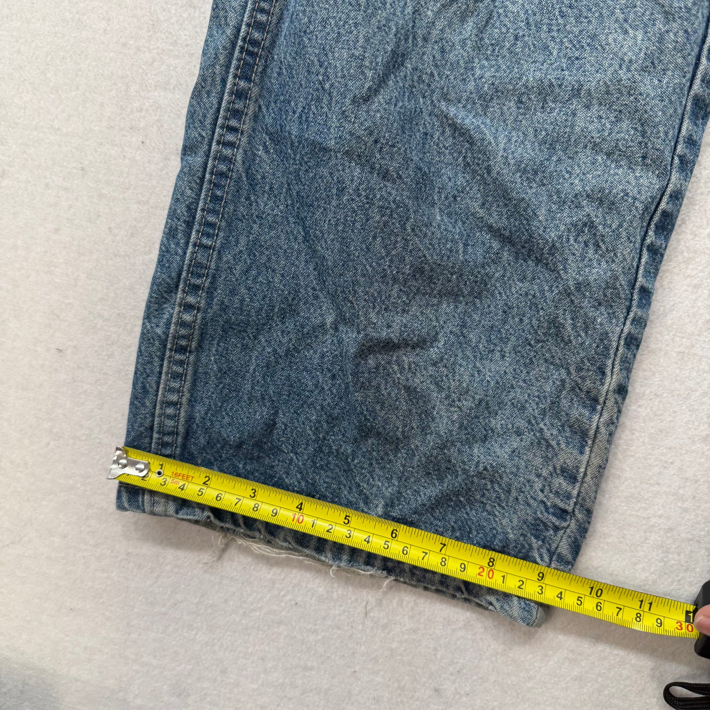 Dickies Men's Medium Blue Denim Carpenter Jeans Utility Pockets Logo Size 34