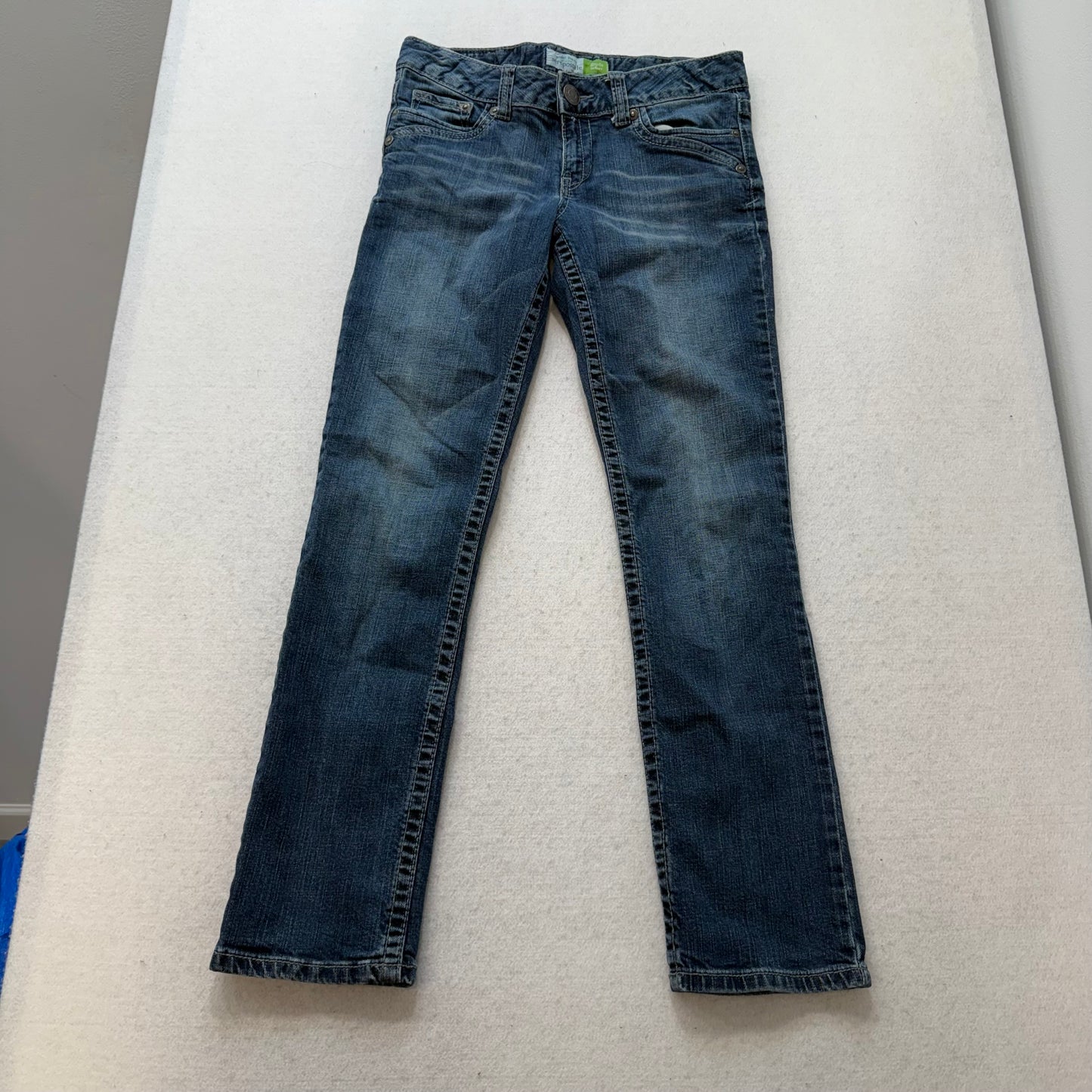 Aeropostale Bayla Womens Dark Wash Blue Denim Skinny Straight Leg Jeans Size 7/8