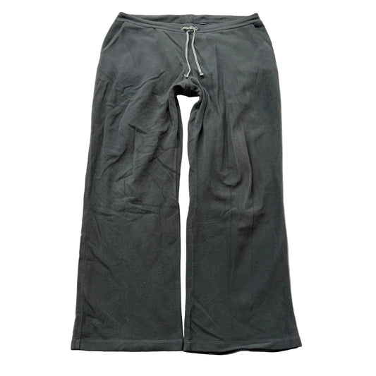 Lands End Women's Charcoal Grey Fleece Sweatpants Drawstring Pockets Size M