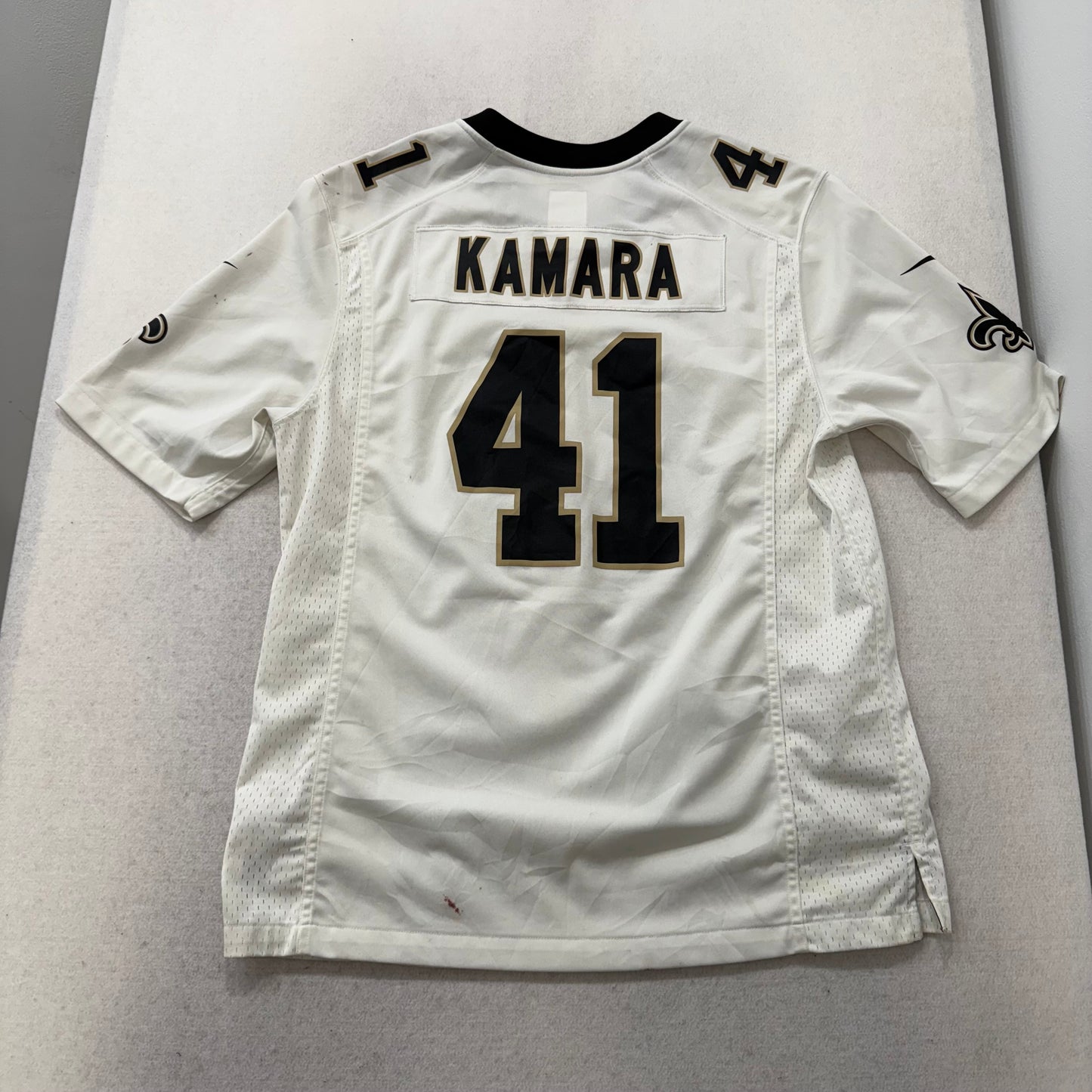 Nike Alvin Kamara New Orleans Men's White Cotton T-Shirt Short Sleeves Size L