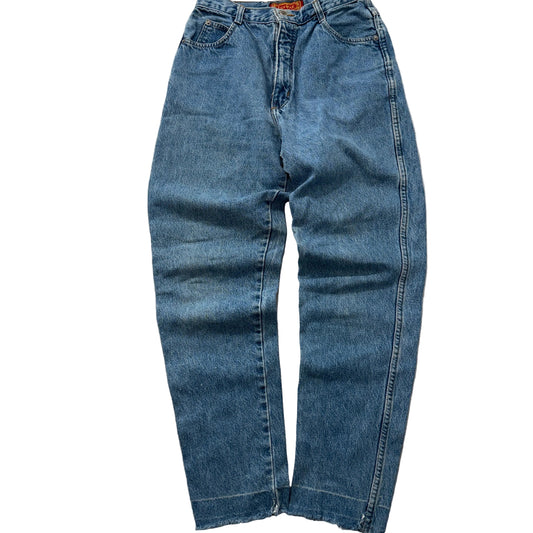 Vintage Bonjour Women's Blue Denim Jeans Relaxed Fit Pockets Classic Size W27