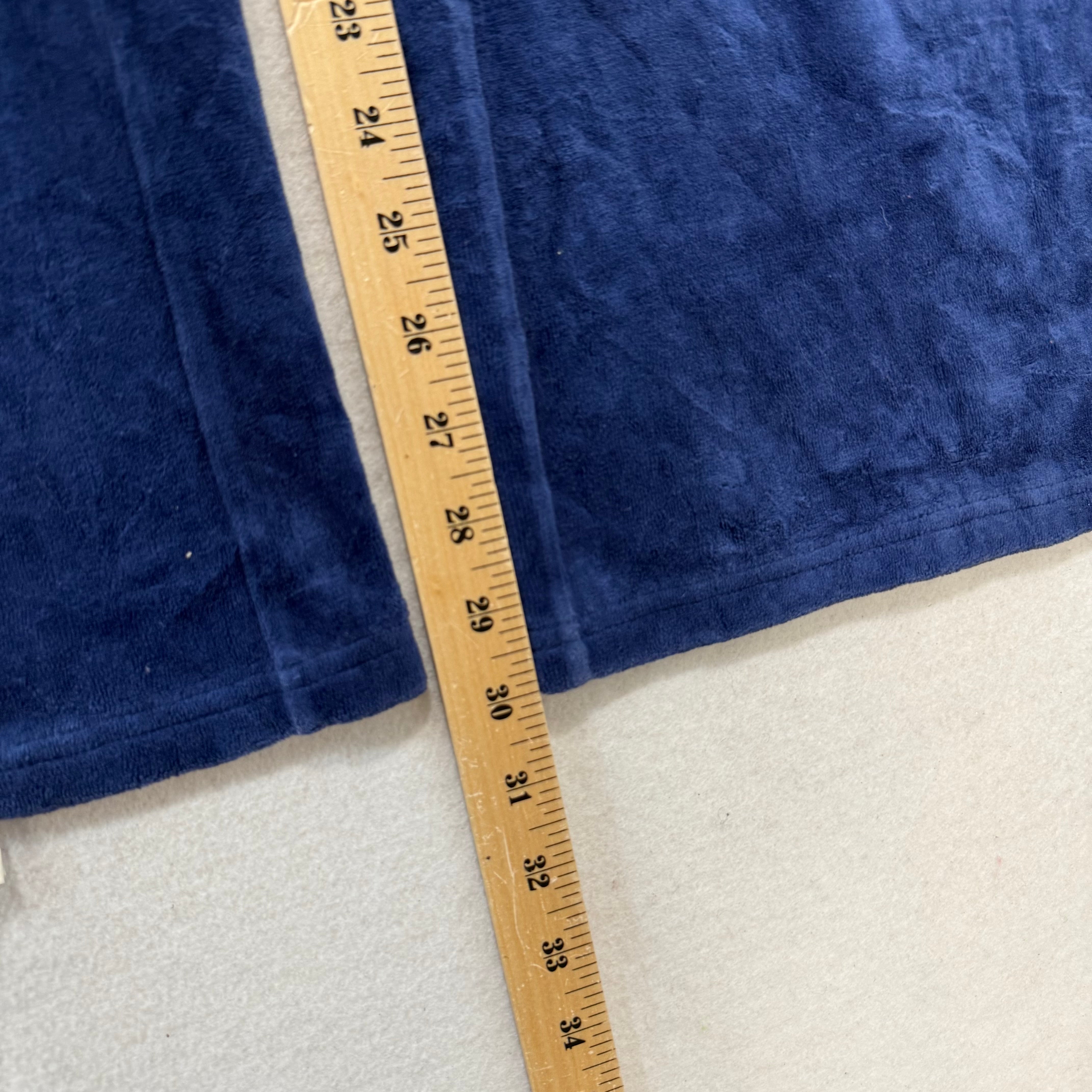 Vintage Juicy Couture Royal Blue Drawstring Flare Velour Pants Size S