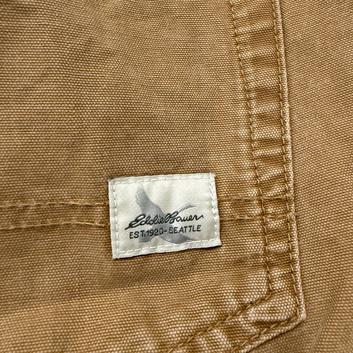 Eddie Bauer Straight Fit Canvas Pants Men's Tan Brown Cotton Five Pocket Size 36x34 photo 7