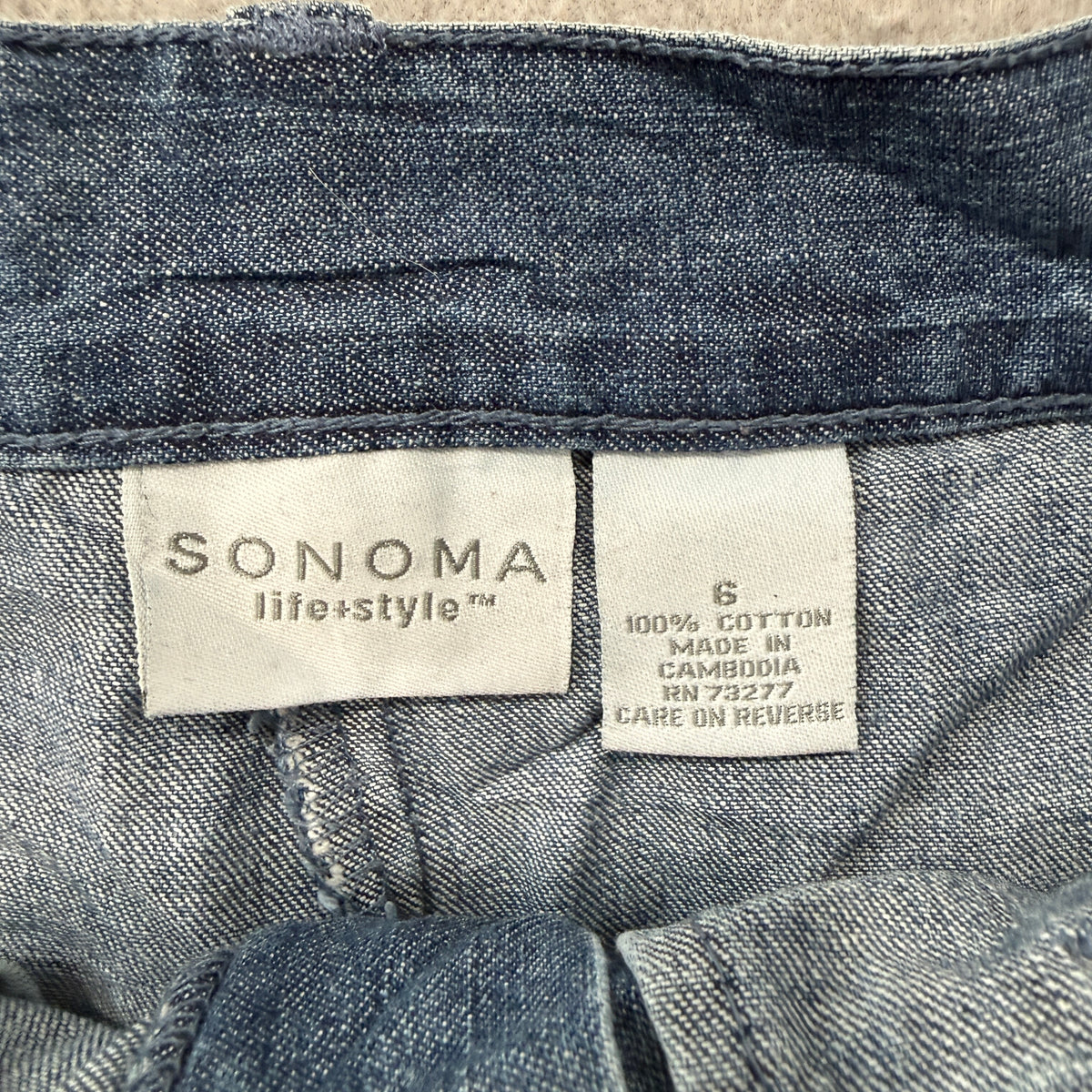 Sonoma Denim Mini Skirt Medium Wash Size 6 photo 3