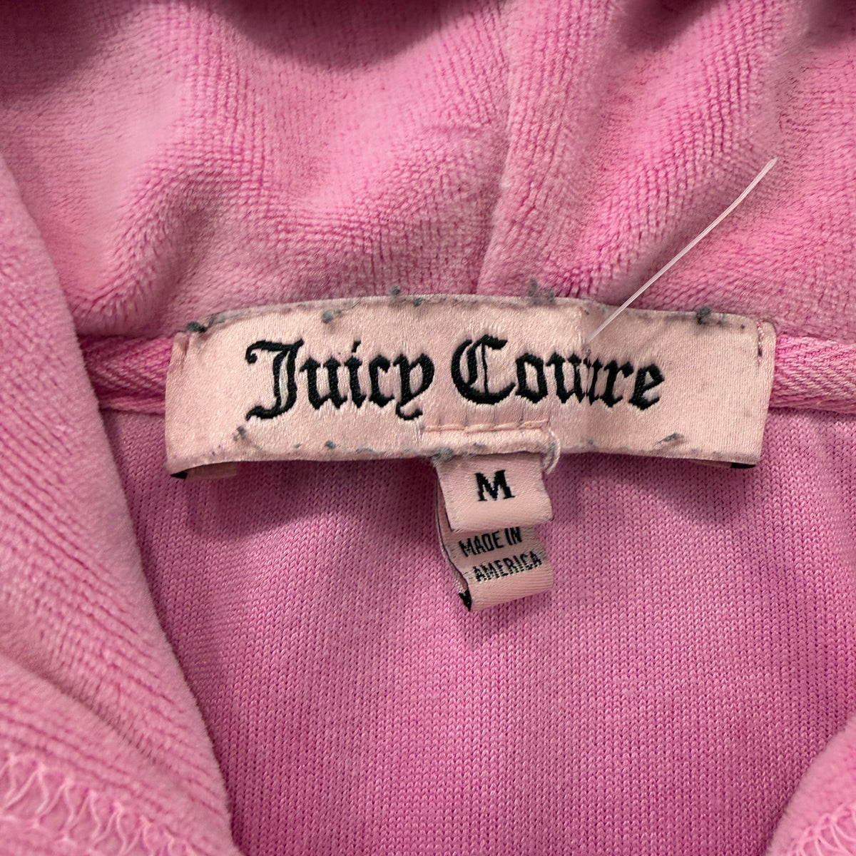 Juicy Couture Cupcake Womens Pink Velour Zip-Up Hoodie Loungewear Graphic Size M