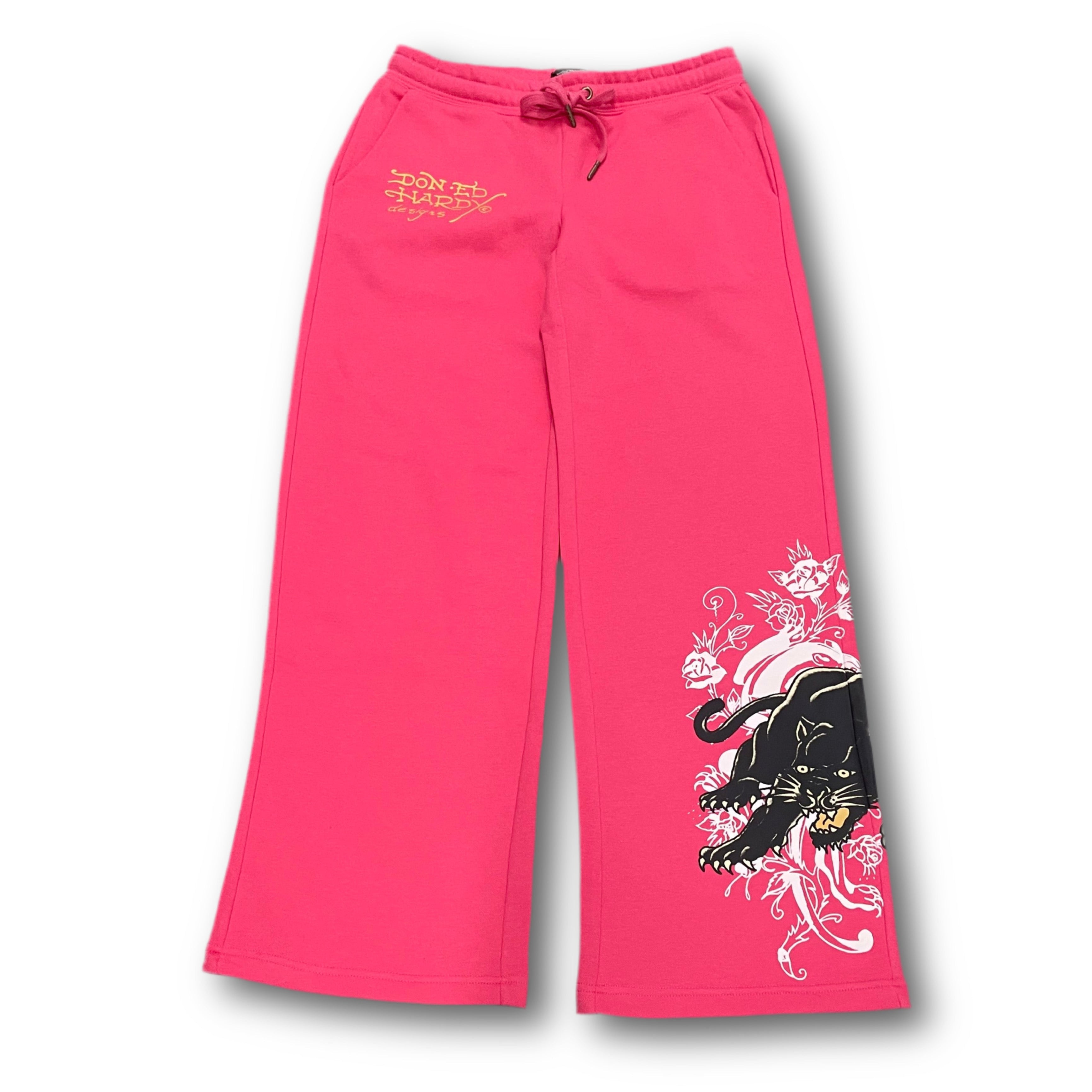 ED HARDY “Panther” ROSE PINK FLARE PANTS