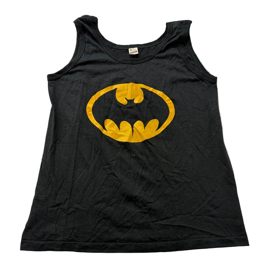 Vintage Batman Tank Top Men's Black Cotton Blend Screen Stars Made in USA Size M