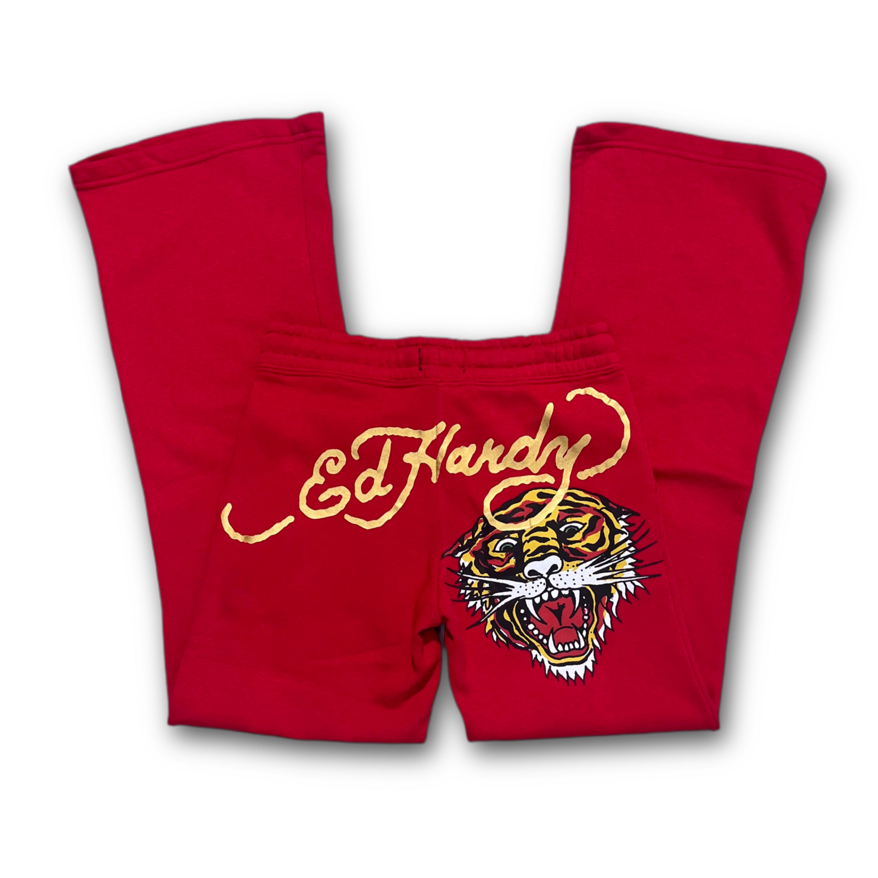 ED HARDY “Tiger Roar” RED FLARE PANTS