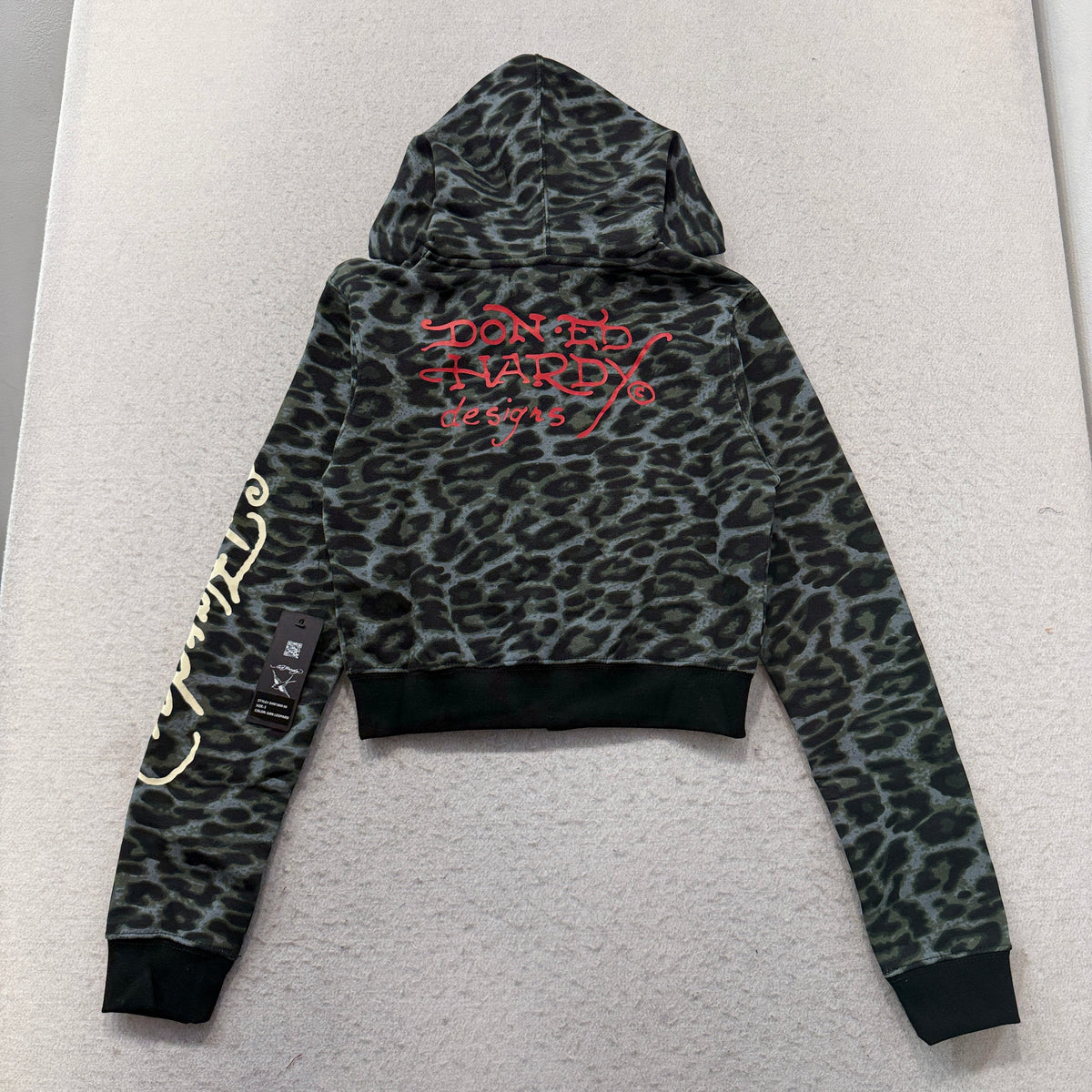 ED HARDY "Sacred Heart" GREEN LEOPARD FLARED MATCHING SET