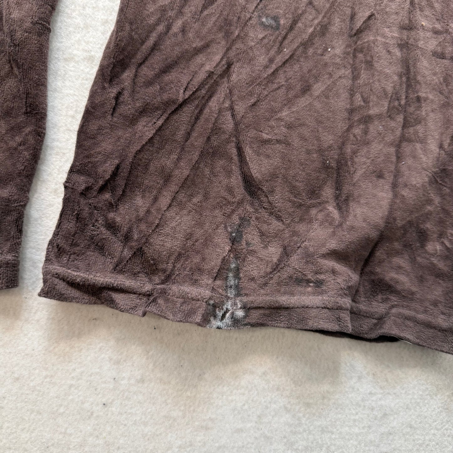 Juicy Couture Brown Velour Tracksuit Set Zip Up Hoodie & Flared Pant Y2K Size M