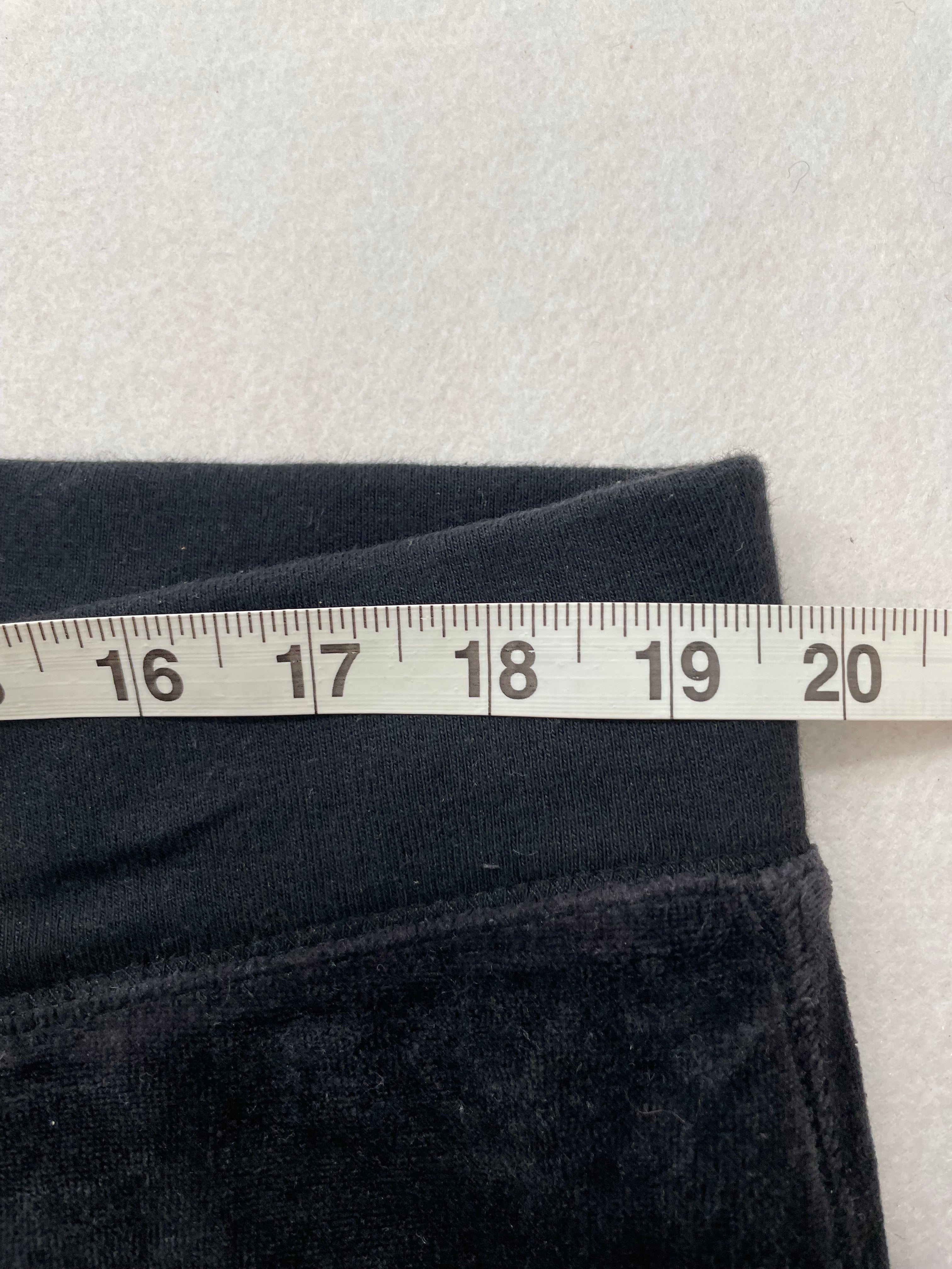 Vintage Juicy Couture Black Drawstring Flare Velour Pants Fly-Front Waistband Size XL