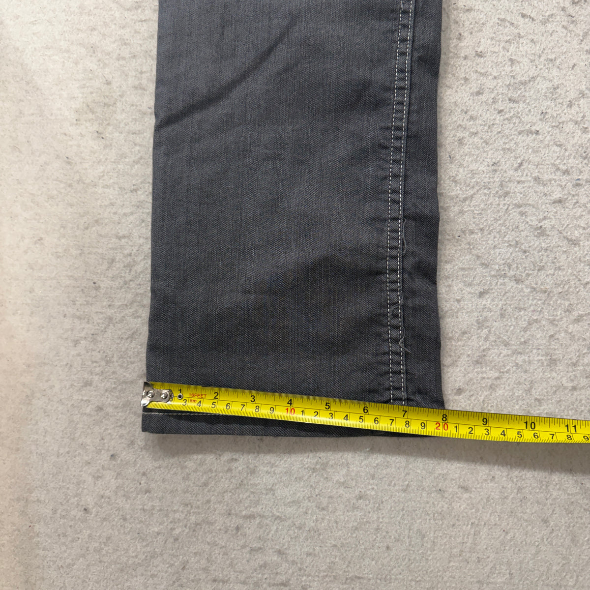 Flannel Lined Dark Gray Straight Jeans Size 8 photo 6