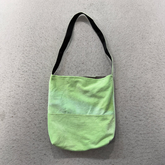 PINK Victoria's Secret Womens Green Velour Graphic Logo Classic Y2k Shoulder Bag