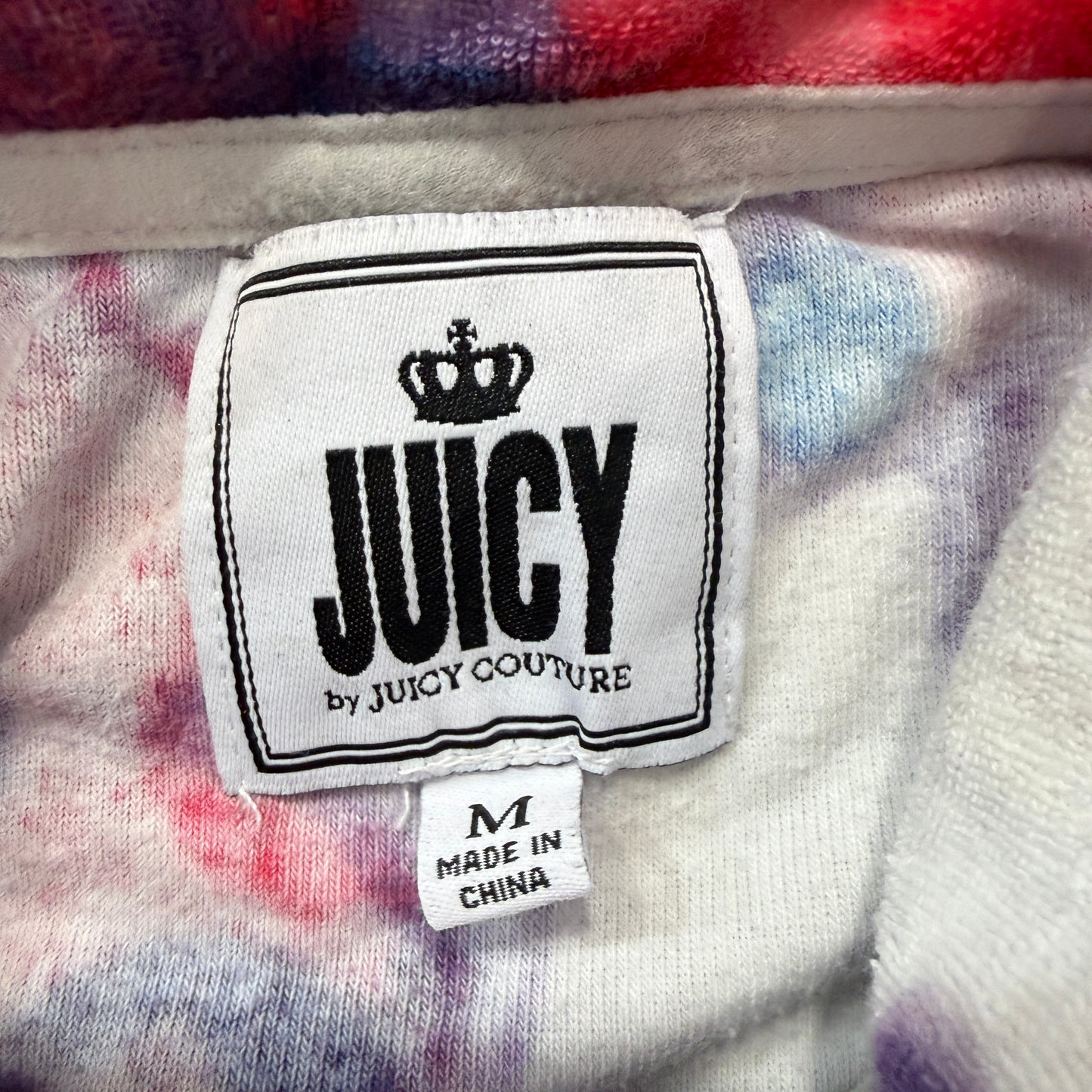 Juicy Couture Women's Multicolor Floral Print Velour Zip-Up Track Jacket Size M