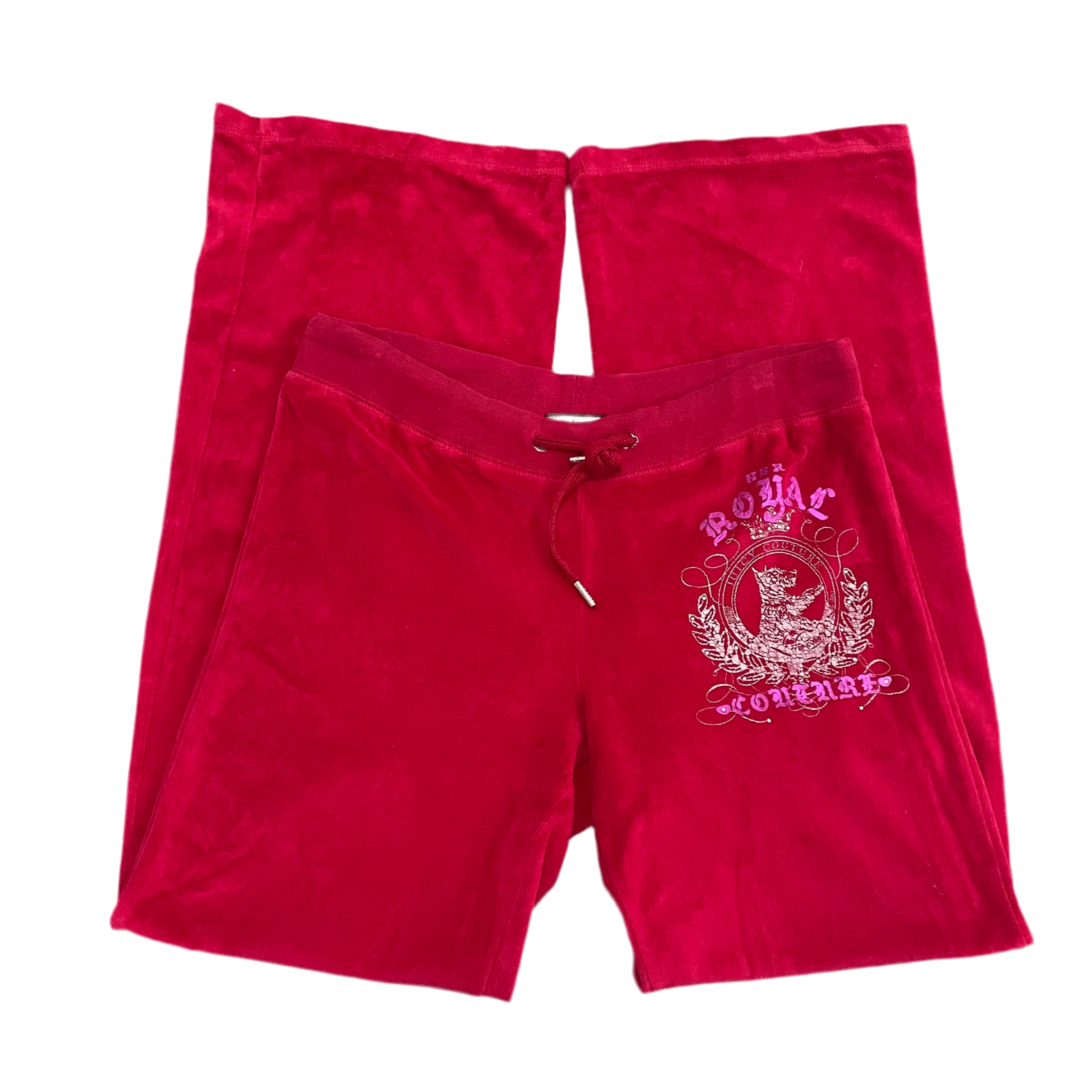 Vintage Juicy Couture “Royal Couture” Red Velour Pants Size M