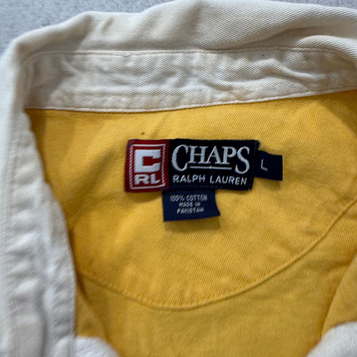 Chaps Ralph Lauren rugby polo brand size tag L