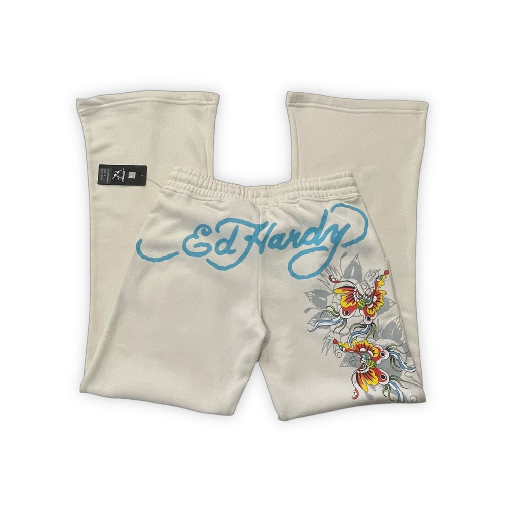 ED HARDY “BUTTERFLIES” WHITE TUBE TOP & PANT SET