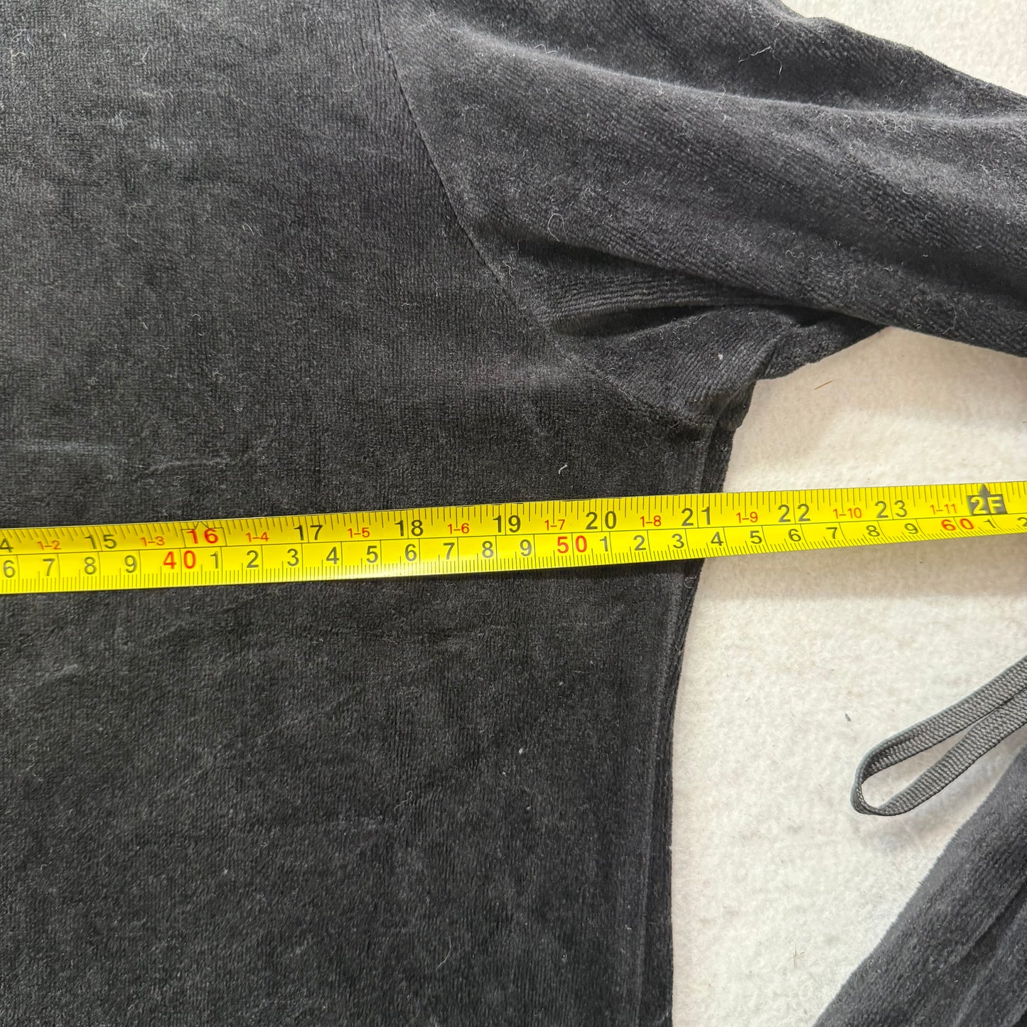 Juicy Couture Black Velour Tracksuit Set Zip Up Hoodie & Flare Pant Logo Size XL