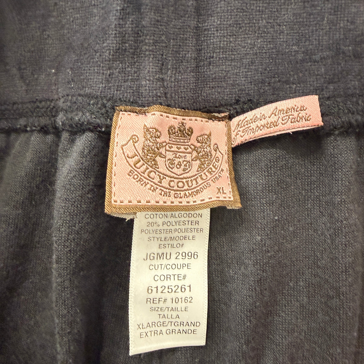 Juicy Couture Scottie Dogs Women's Black Velour Tracksuit Set Hoodie & Pant - XL
