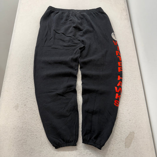 Vintage Tultex Maximum Sweats Winter Hawks Mens Black Fleece Sweatpants Size 2XL