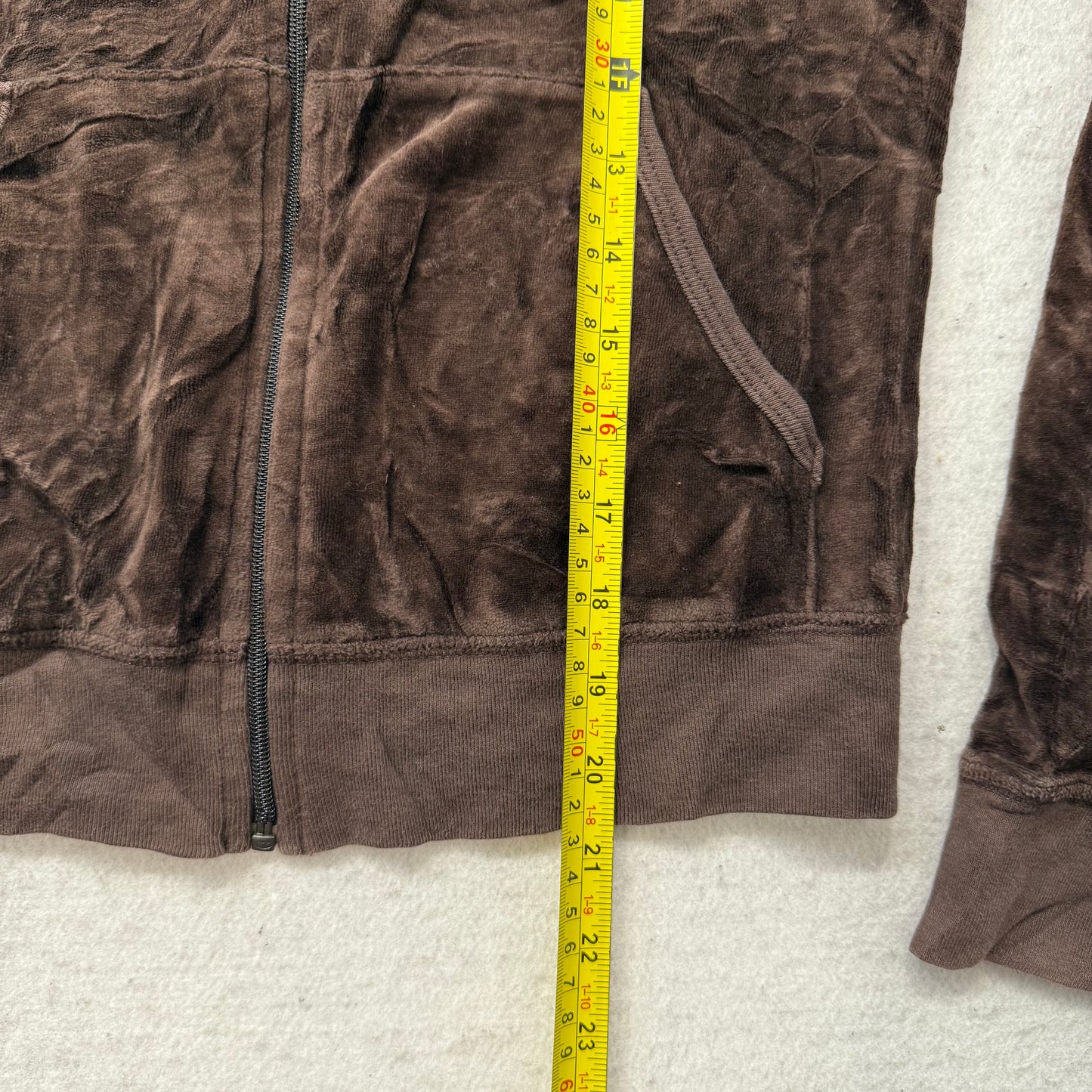 2003 Vintage Juicy Couture Scottie Dogs Womens Brown Velour Zip-Up Hoodie Size M