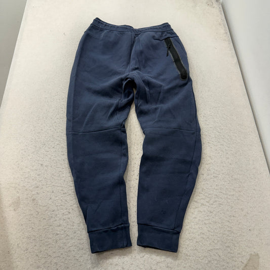 Nike Men's Navy Blue Tech Fleece Joggers Drawstring Zippered Pocket Y2K Size S