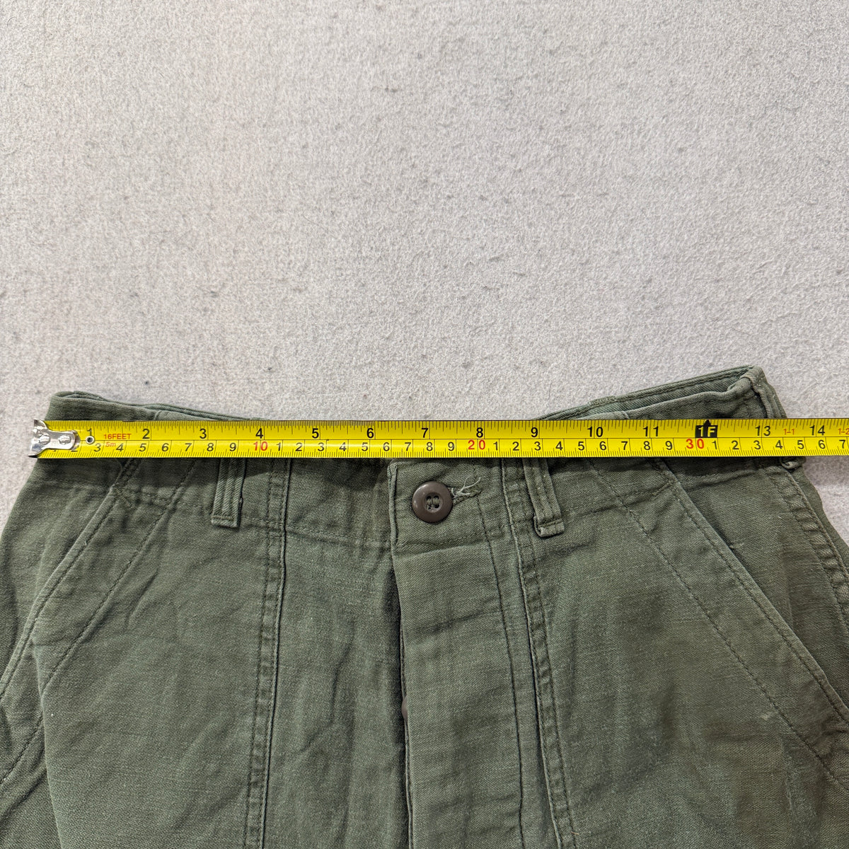 Vintage Military Olive Green Cutoff Utility Shorts Size S photo 3