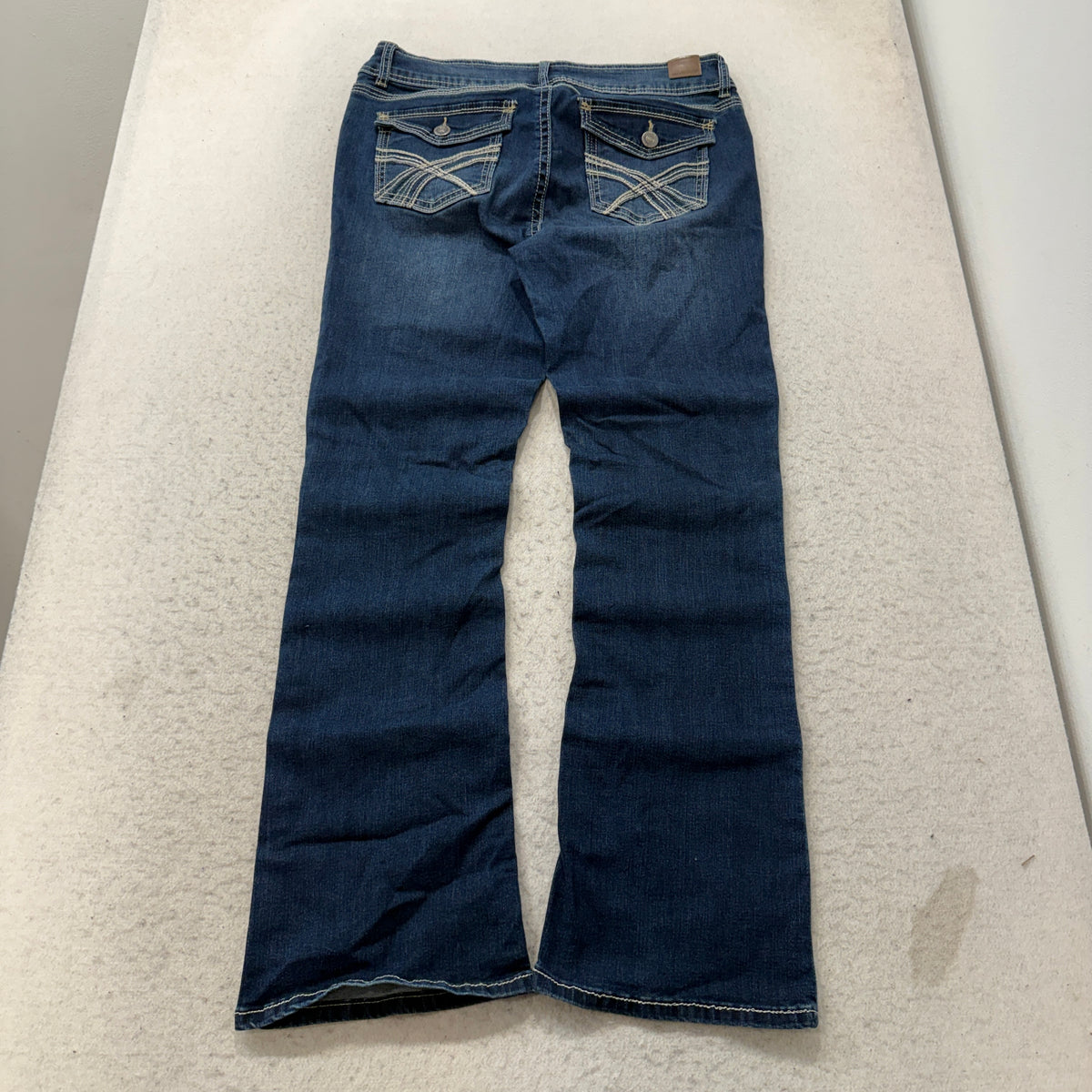 Wallflower Luscious Curvy Bootcut Jeans Women's Dark Wash Stitched Size 13 photo 2