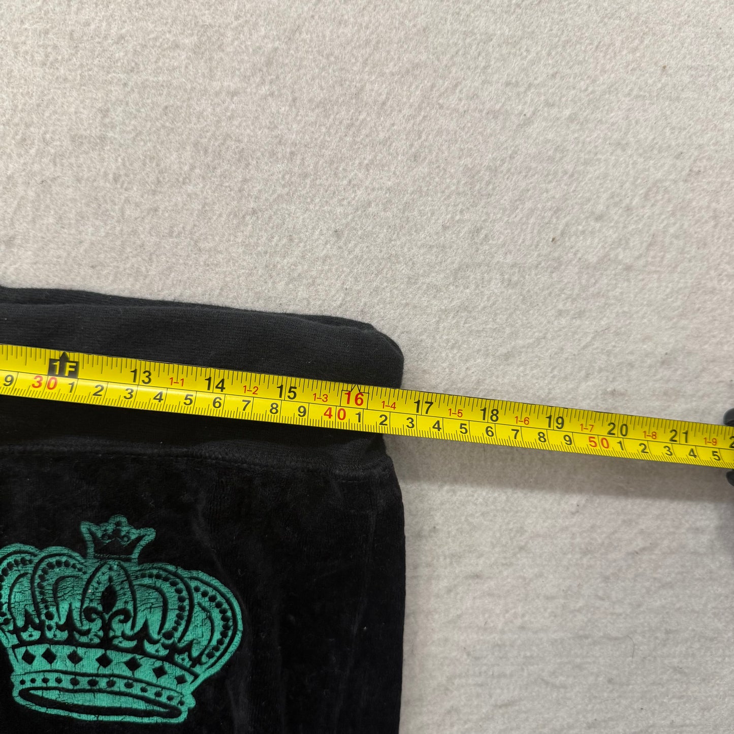 Juicy Couture Black Velour Tracksuit Set Zip Up Hoodie & Flare Pant Logo Size XL