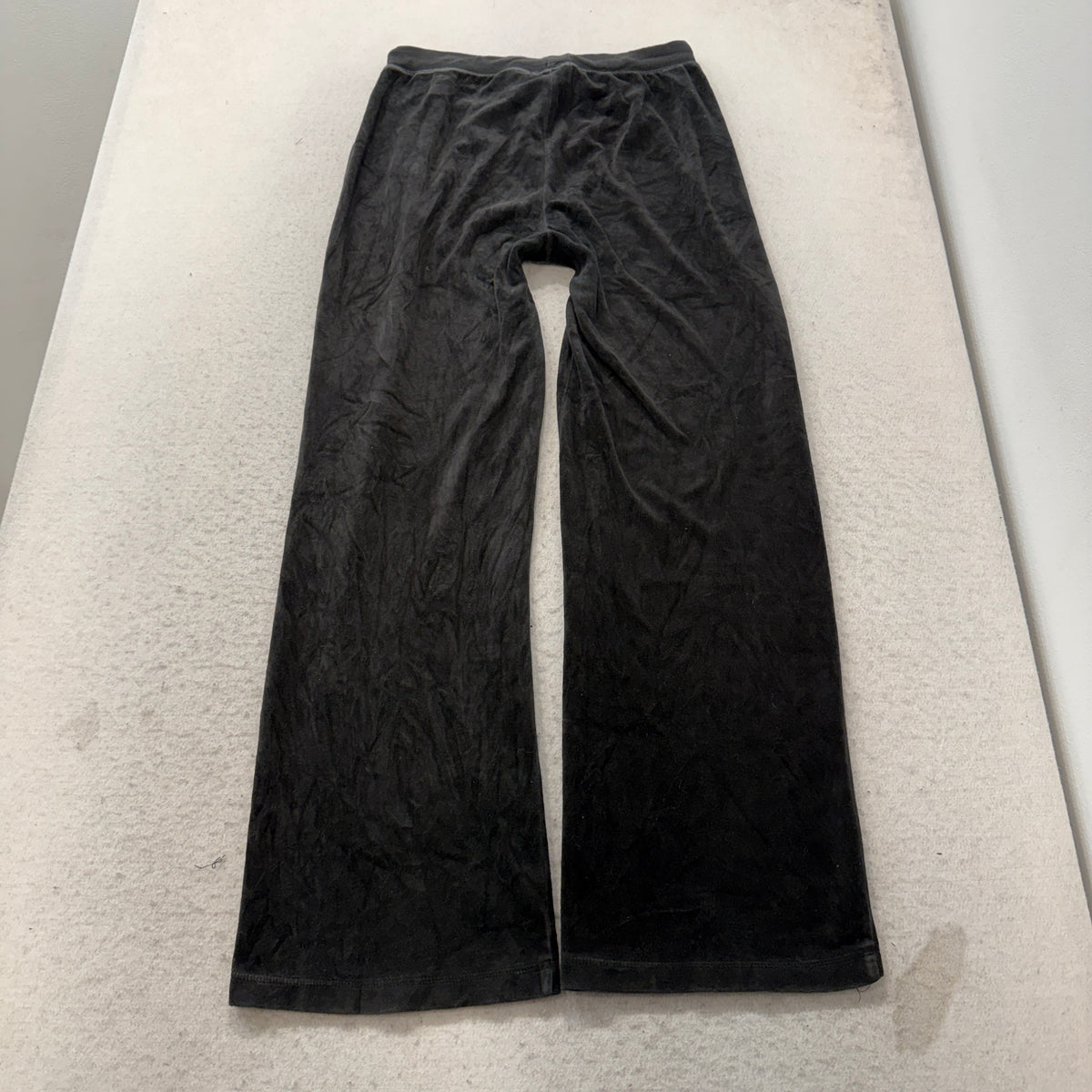 Juicy Couture Women's Black Velour Tracksuit Set Hoodie & Flare Pant Size M