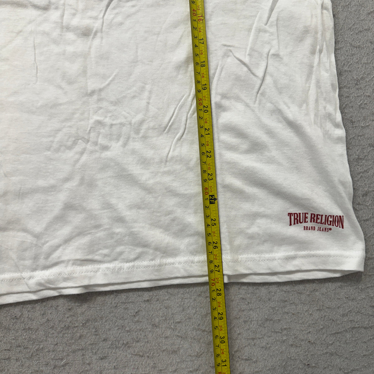 True Religion Red Horseshoe Logo Crew Neck T-Shirt White Size L photo 5