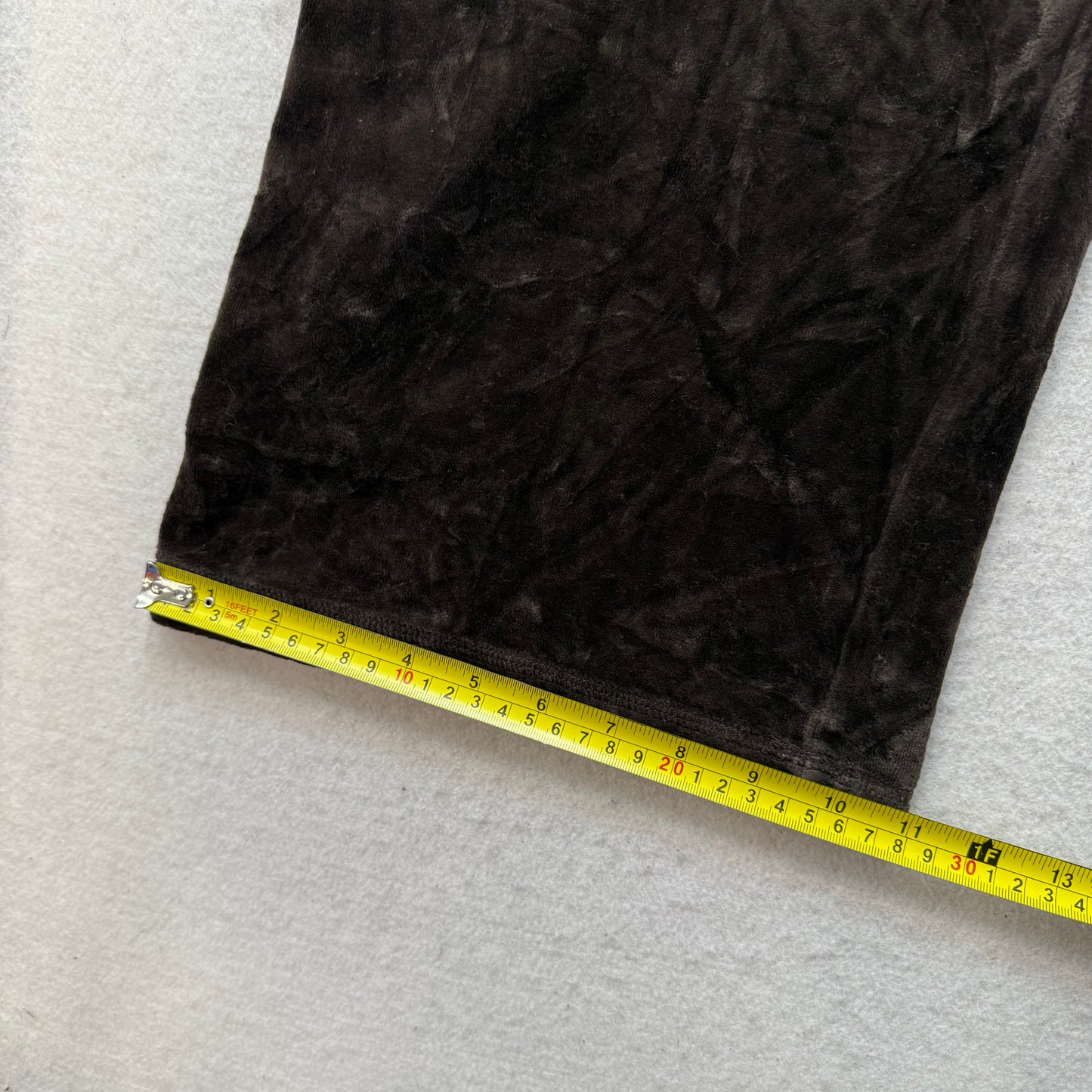 Juicy Couture Women's Dark Brown Velour Flared Leg Track Pants Drawstring Size L