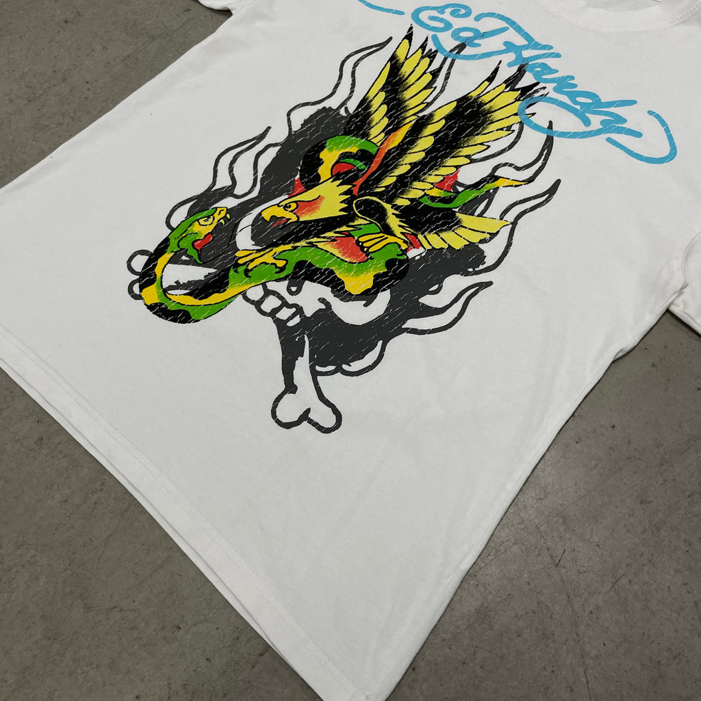 ED HARDY “Eagle Snake” WHITE OVERSIZED T SHIRT