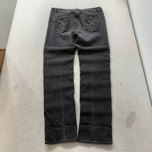 Calvin Klein Women's Black Straight Leg Denim Jeans Zip-Fly Pockets Size 31/12