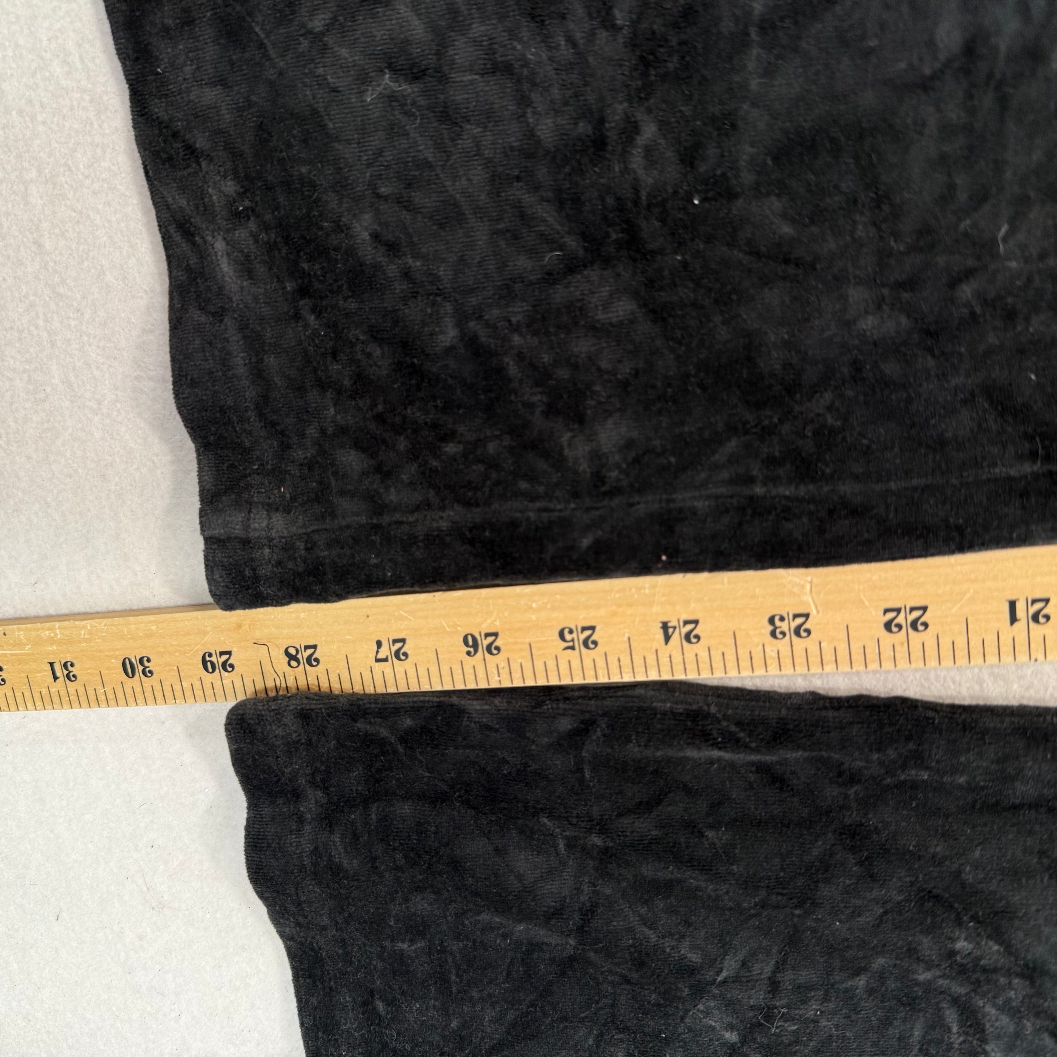 Vintage Juicy Couture Black Drawstring Flare Velour Pants Fly-Front Waistband Size XL