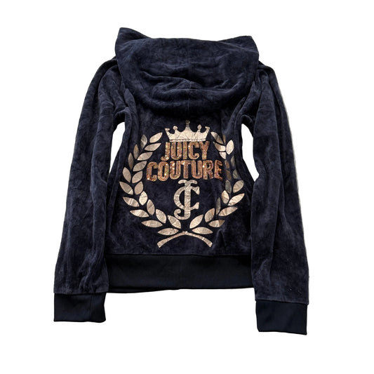 Juicy Couture Navy Velour Hoodie, size L – main photo